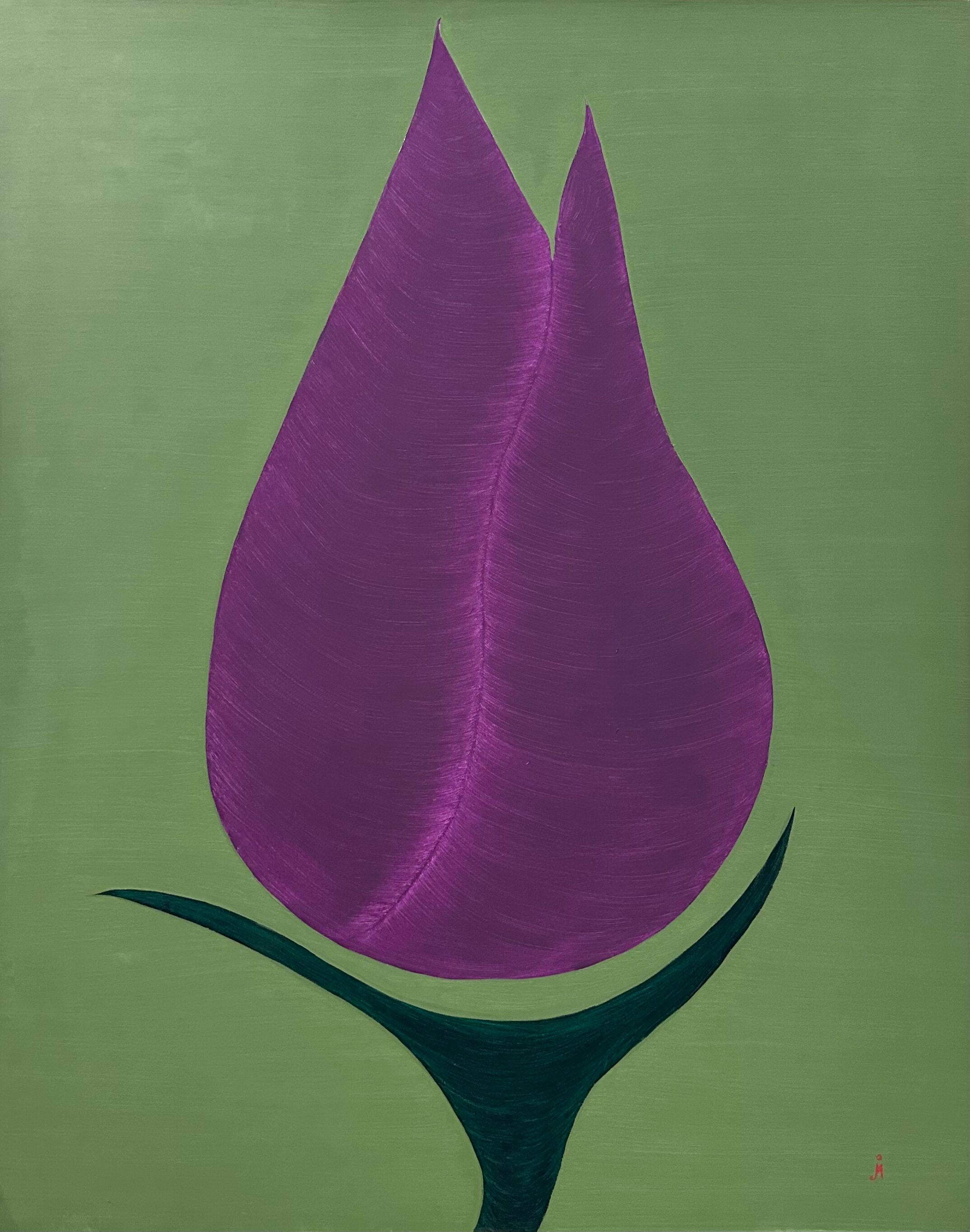 Tulipano viola - Painting di J. Oscar Molina