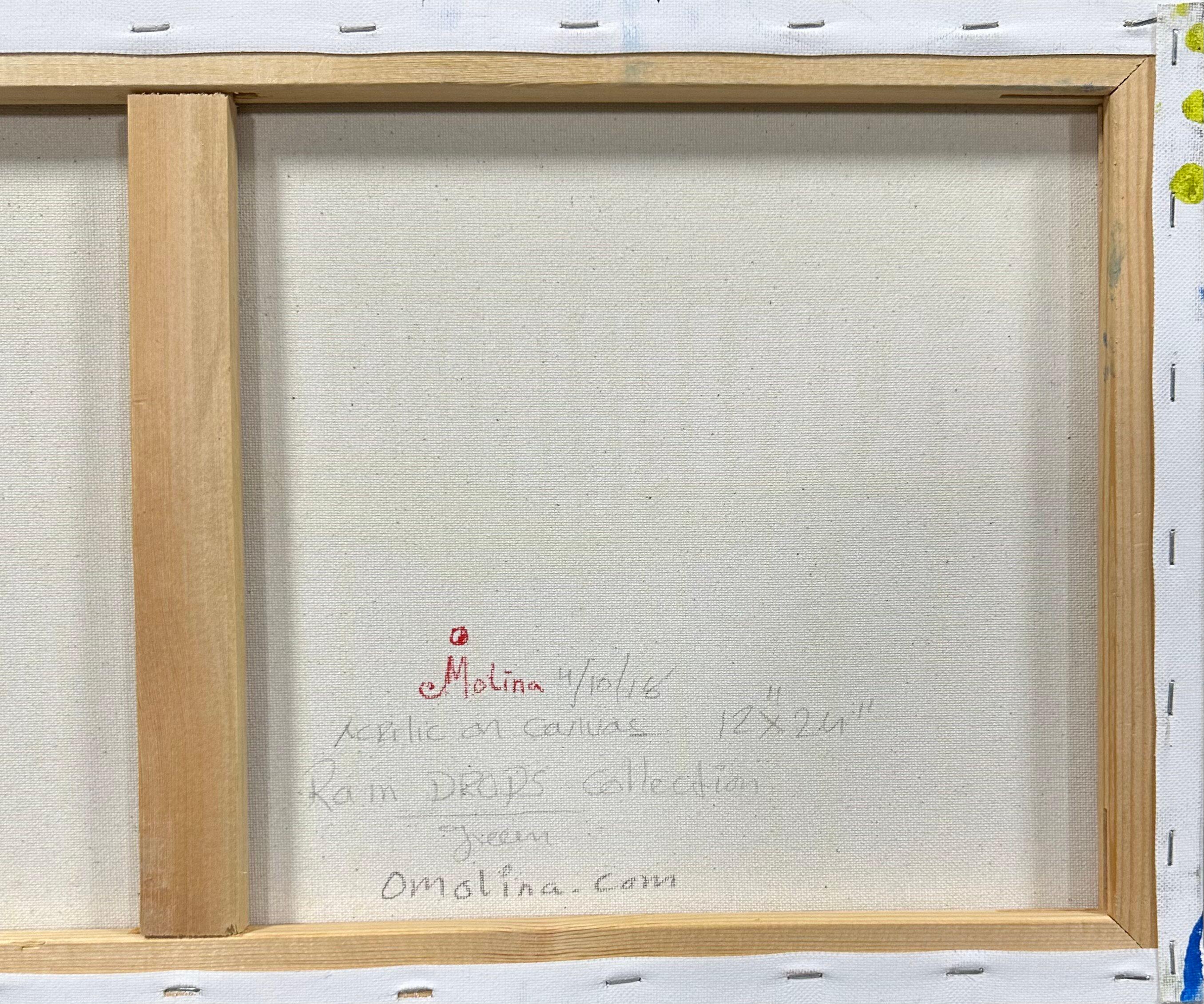 Raindrops : verts et bleus - Painting de J. Oscar Molina