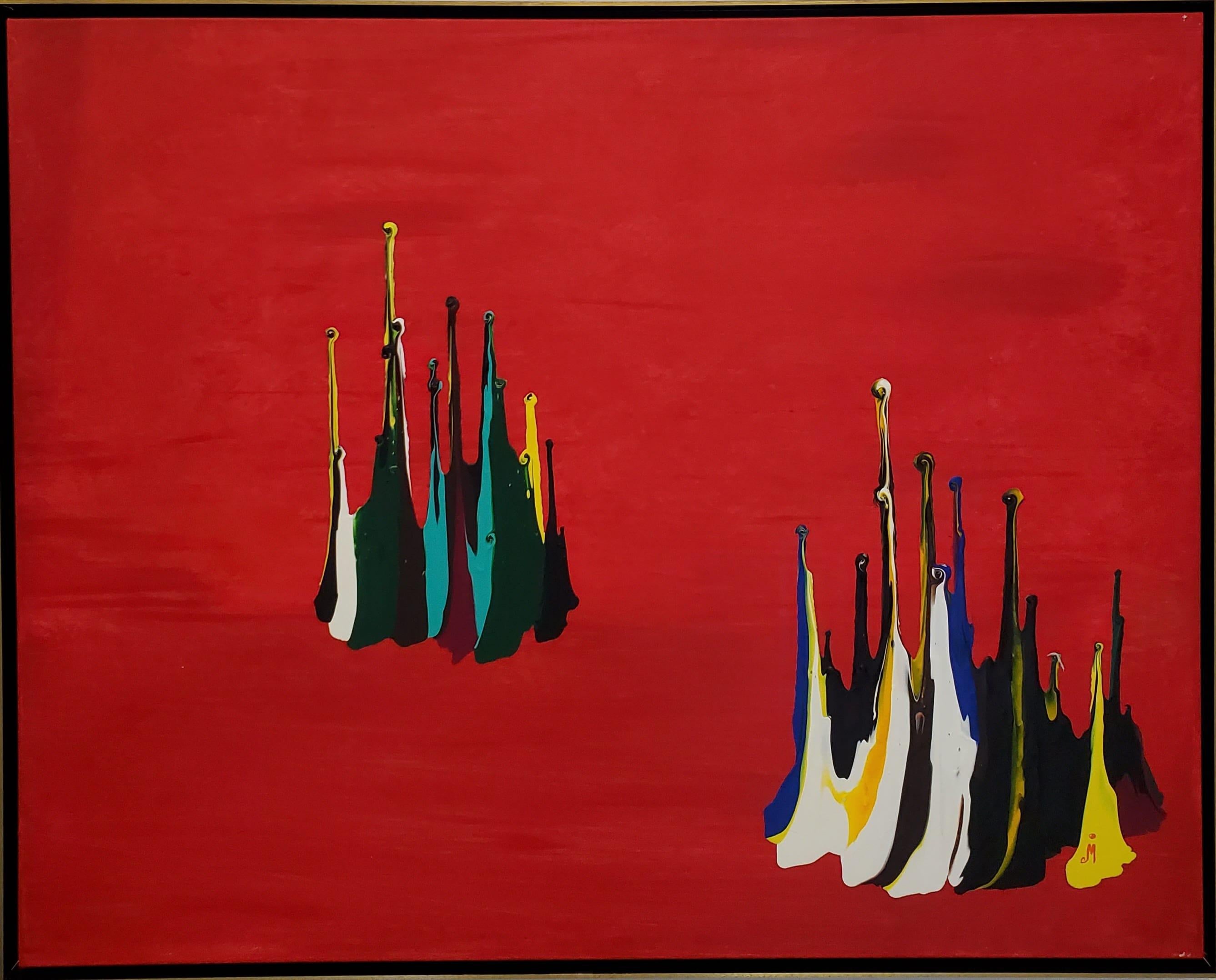 J. Oscar Molina Abstract Painting - Children of the World: Red World