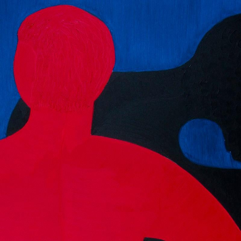 Stufe V Frau (Rot), Figurative Painting, von J. Oscar Molina