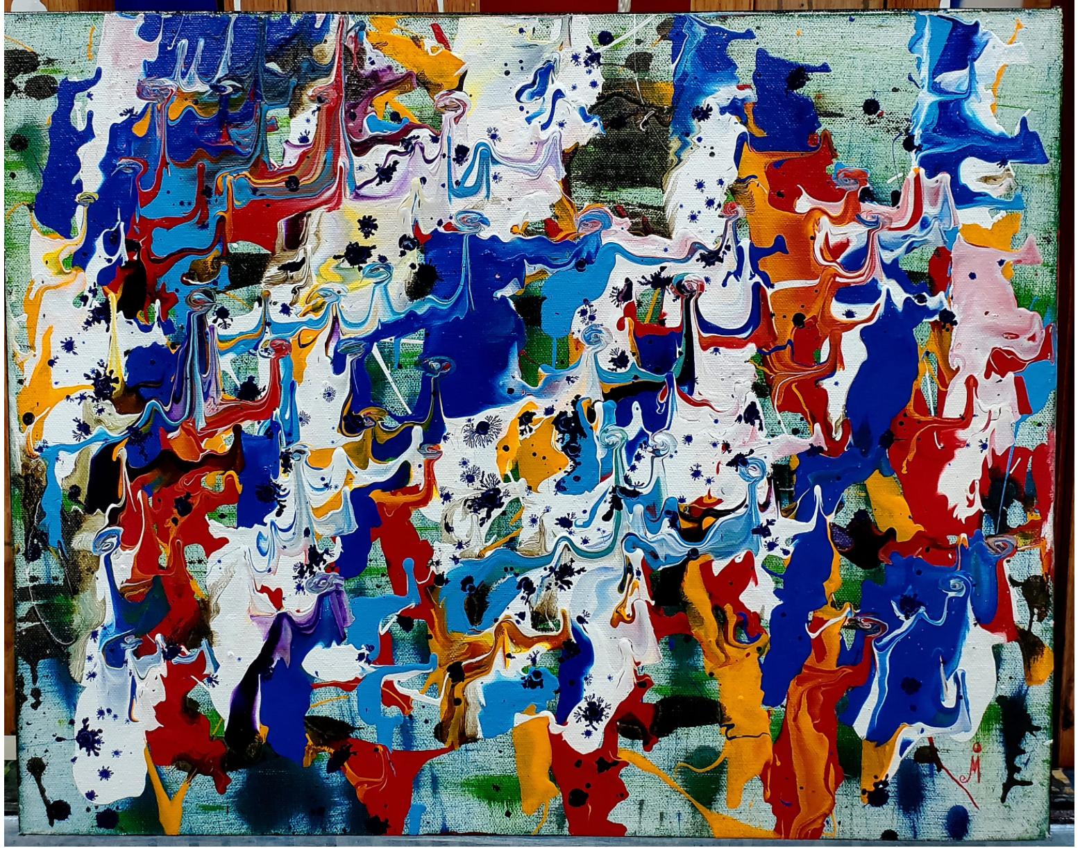 J. Oscar Molina Abstract Painting - Walkers 12