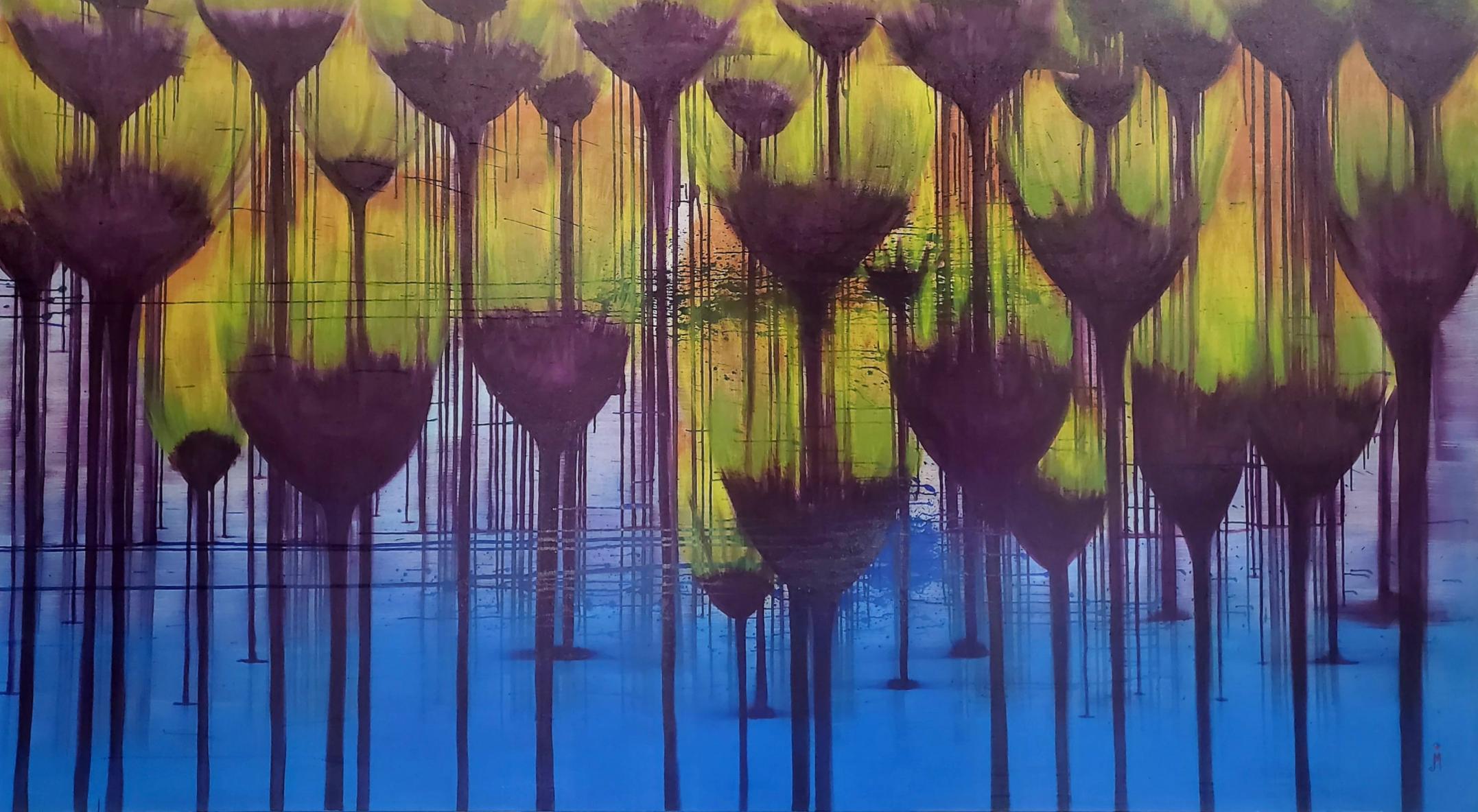 J. Oscar Molina Landscape Painting - Water Lilies