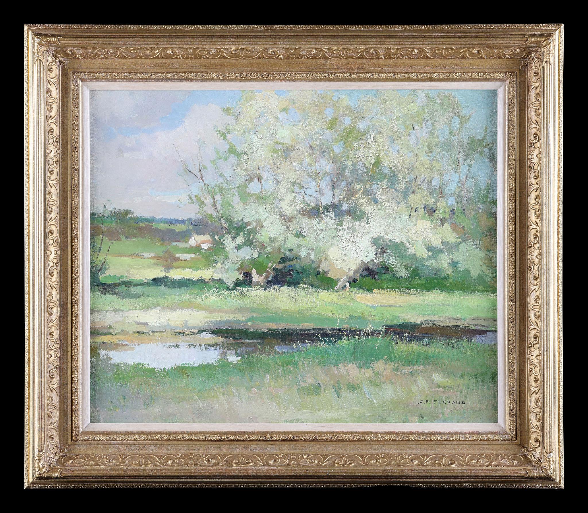 j p ferrand Landscape Painting - A River Landscape on a Summers Day