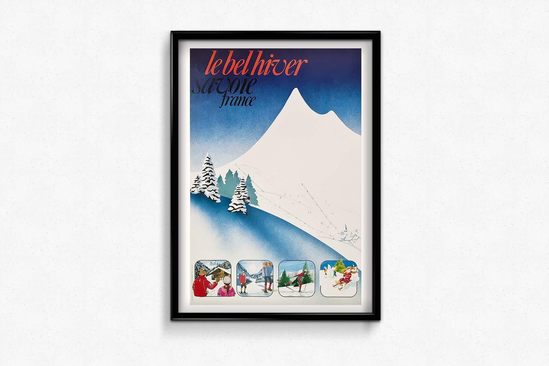 Original ski poster in Savoie by Madelon - Winter Sports - French Alps For Sale 1
