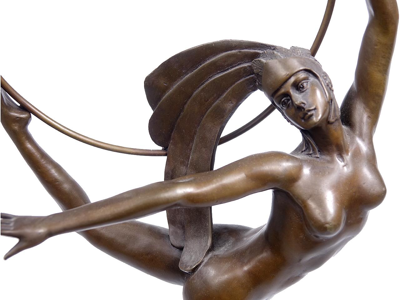 20th Century J. P. Morante Bronze Art Deco Hoop Dancer