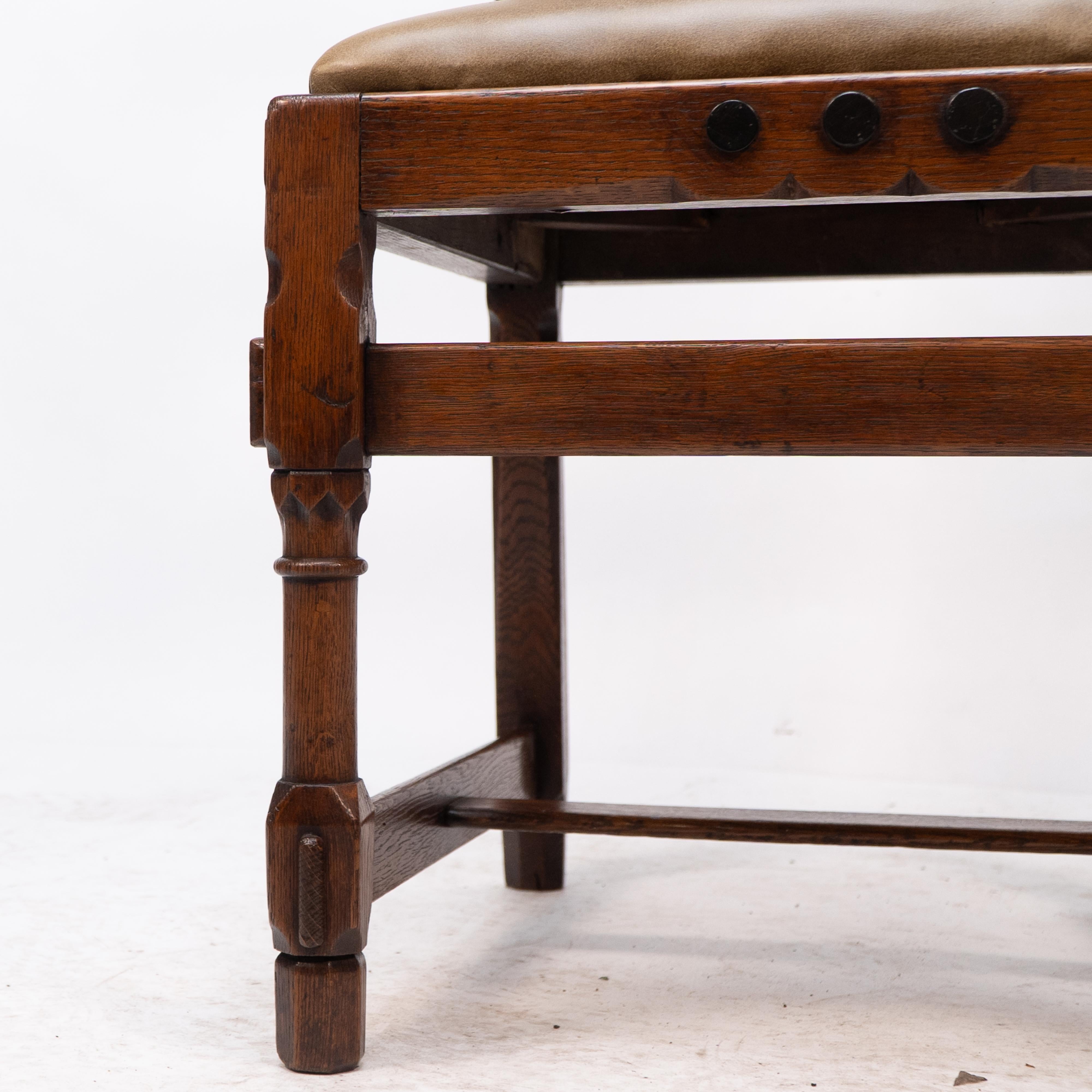 J P Seddon attri. An Aesthetic Movement oak side chair with ebonized circles For Sale 5