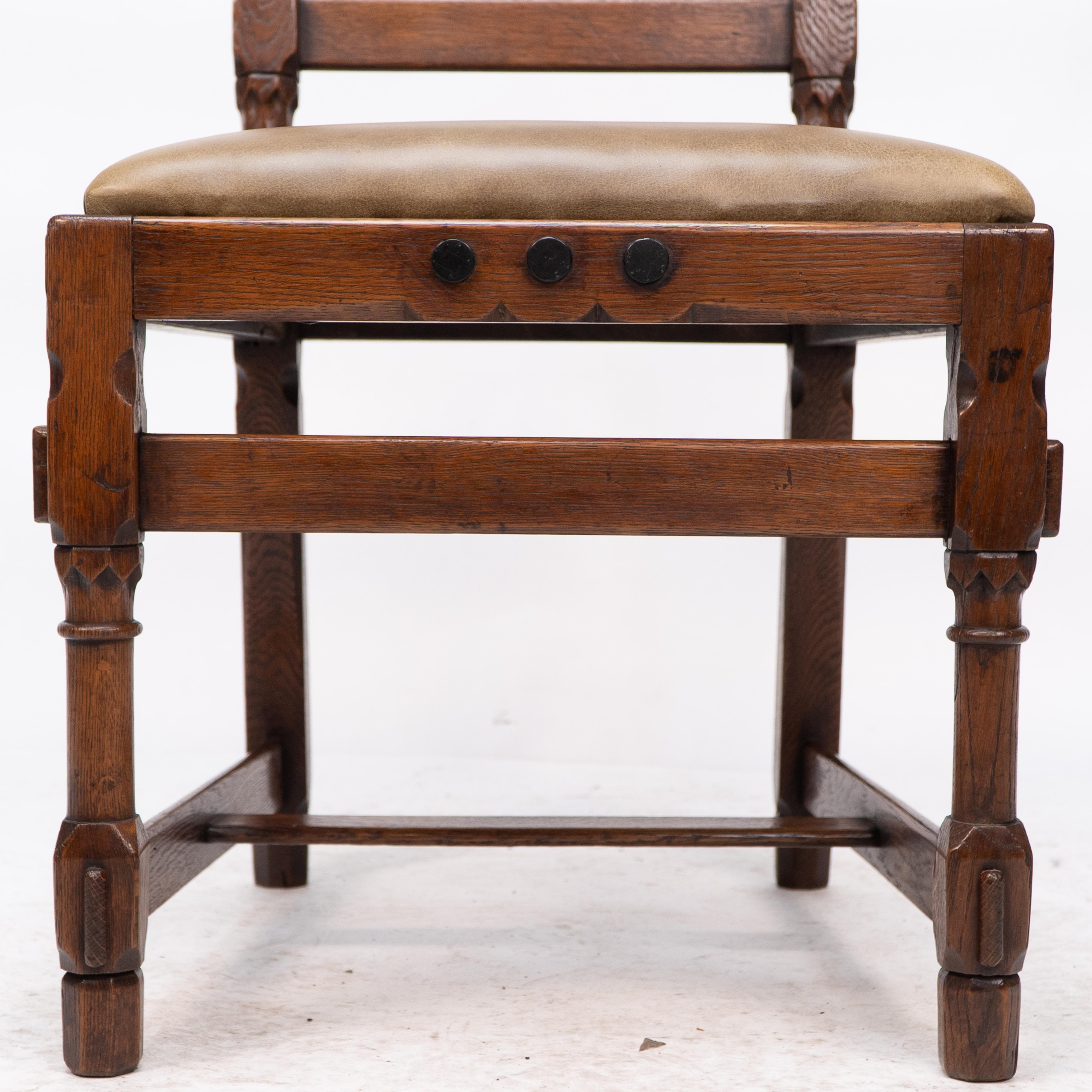 J P Seddon attri. An Aesthetic Movement oak side chair with ebonized circles For Sale 6