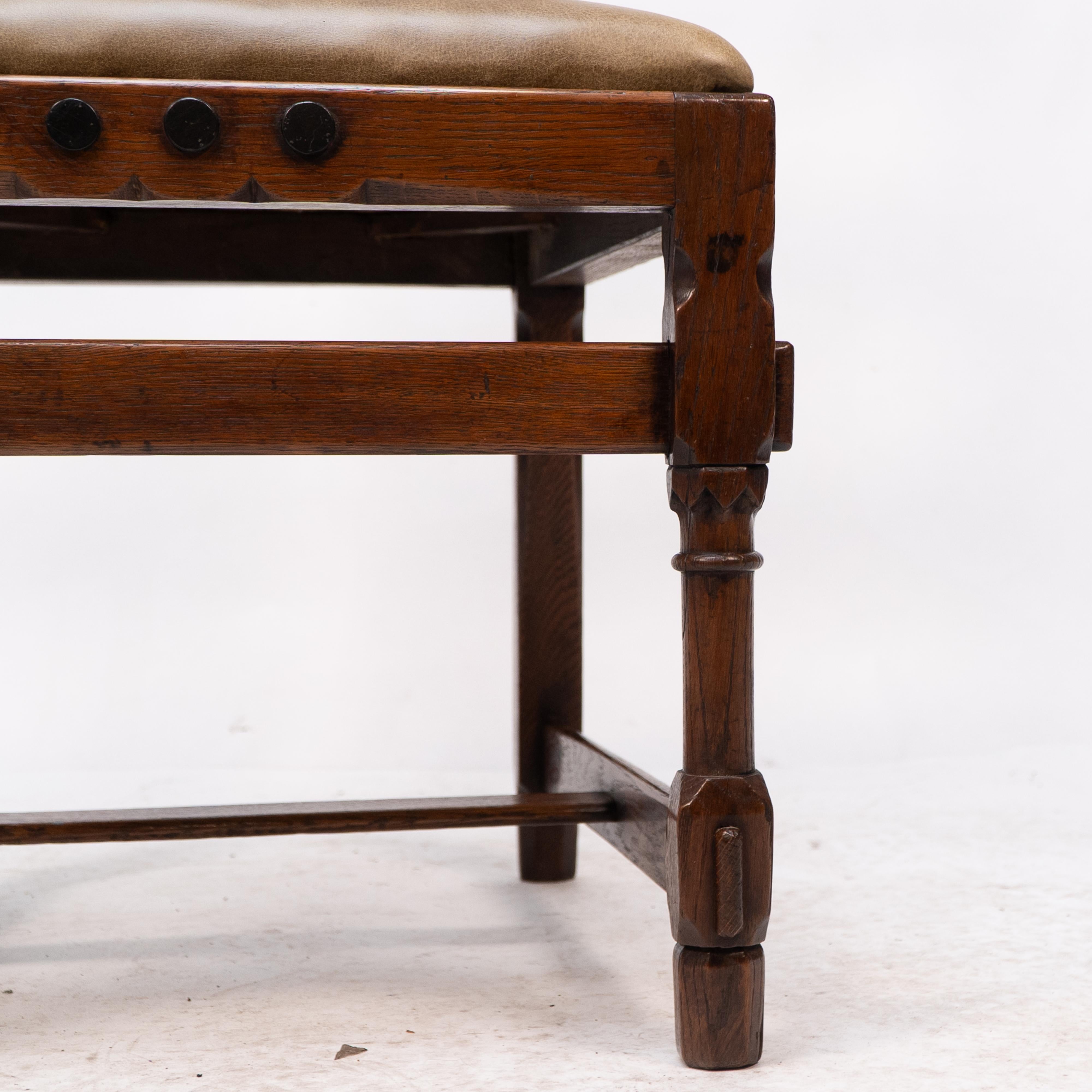 J P Seddon attri. An Aesthetic Movement oak side chair with ebonized circles For Sale 7