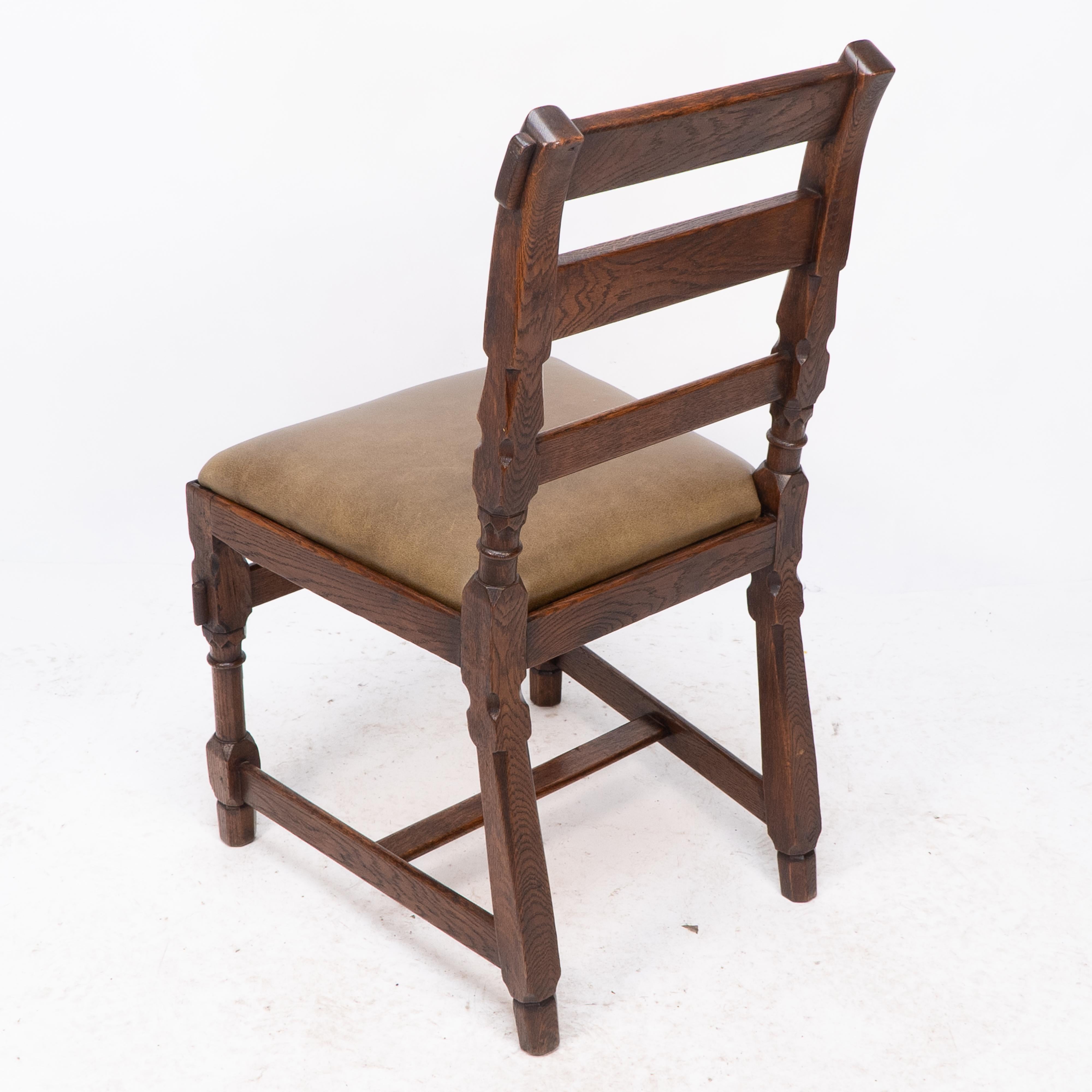 J P Seddon attri. An Aesthetic Movement oak side chair with ebonized circles For Sale 9
