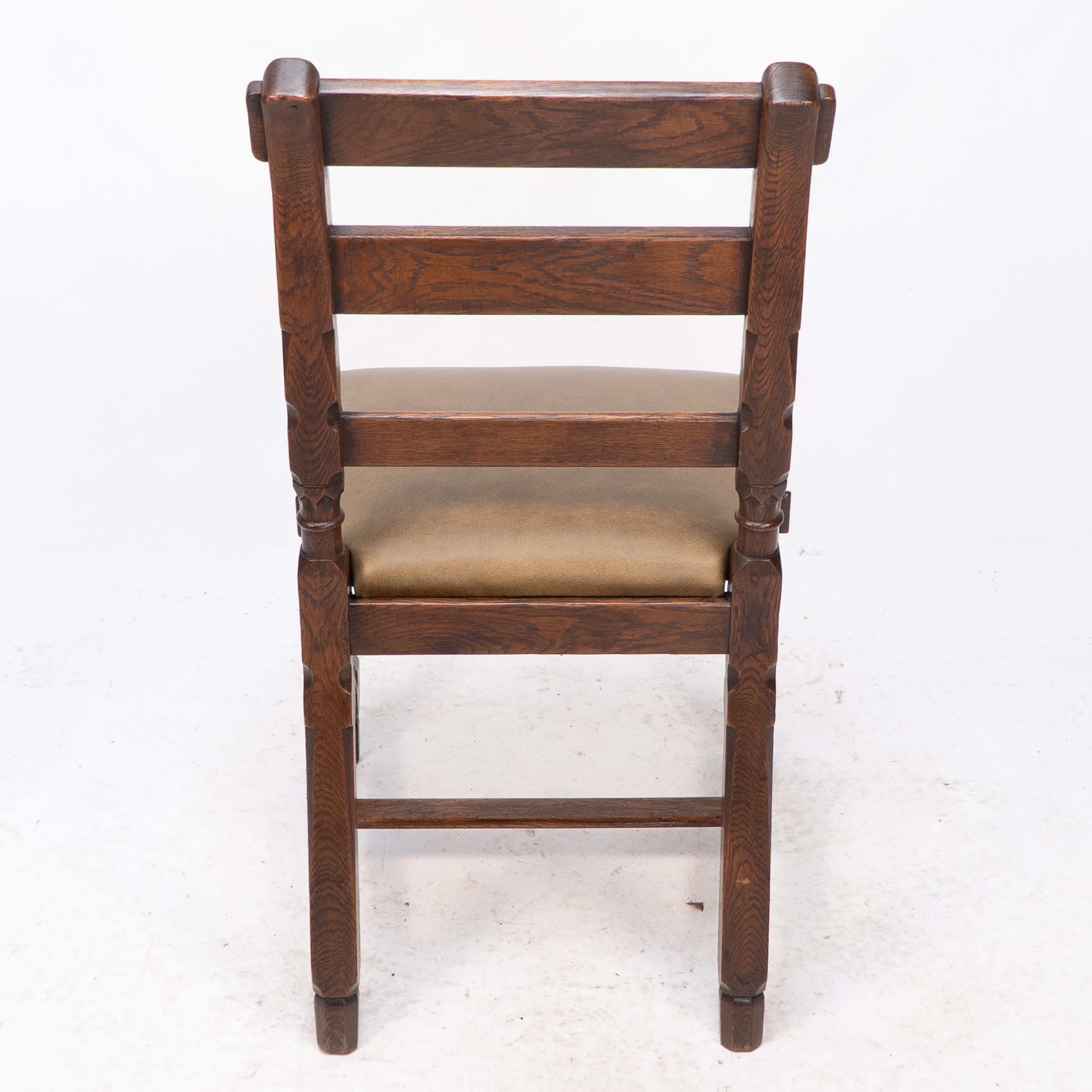 J P Seddon attri. An Aesthetic Movement oak side chair with ebonized circles For Sale 10