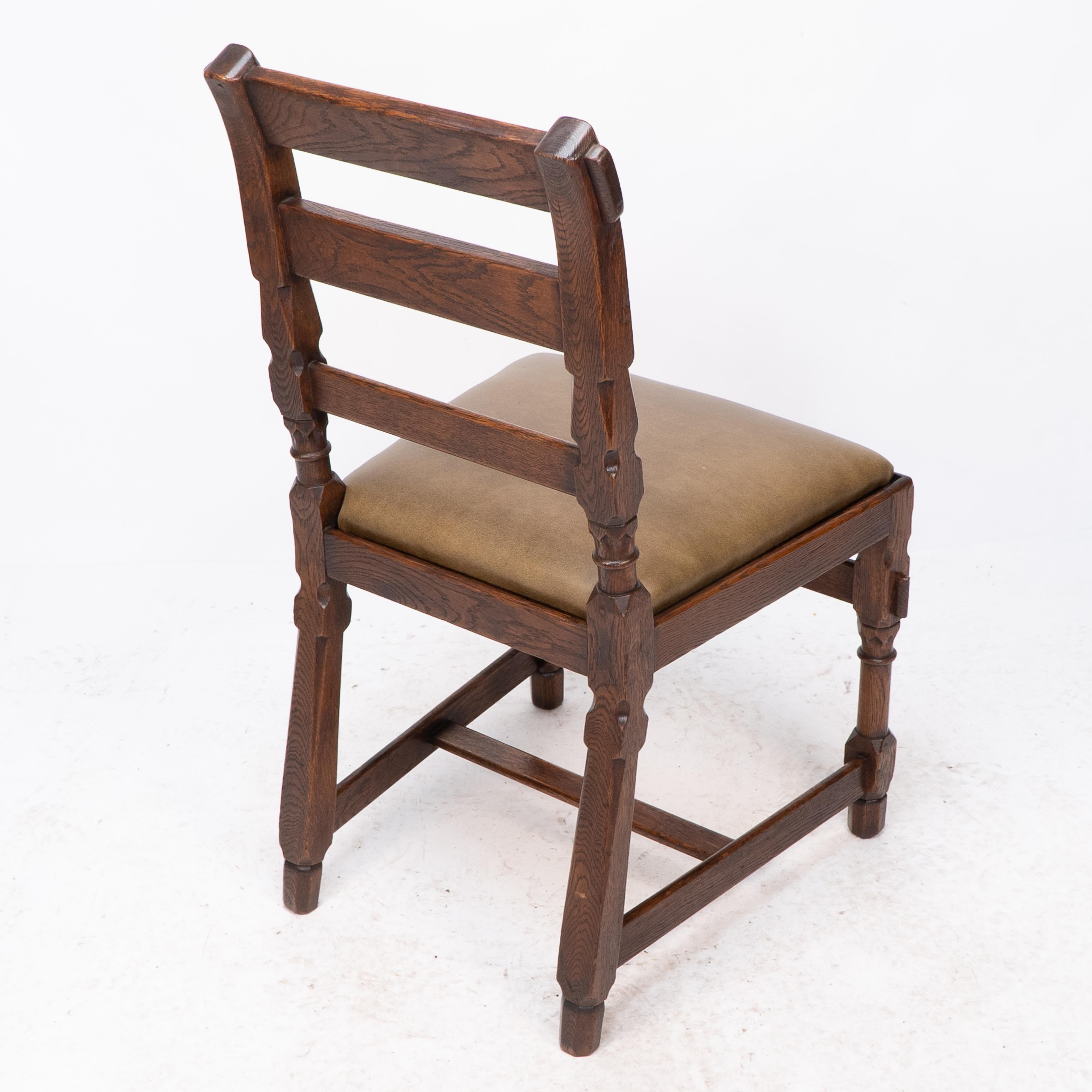 J P Seddon attri. An Aesthetic Movement oak side chair with ebonized circles For Sale 11