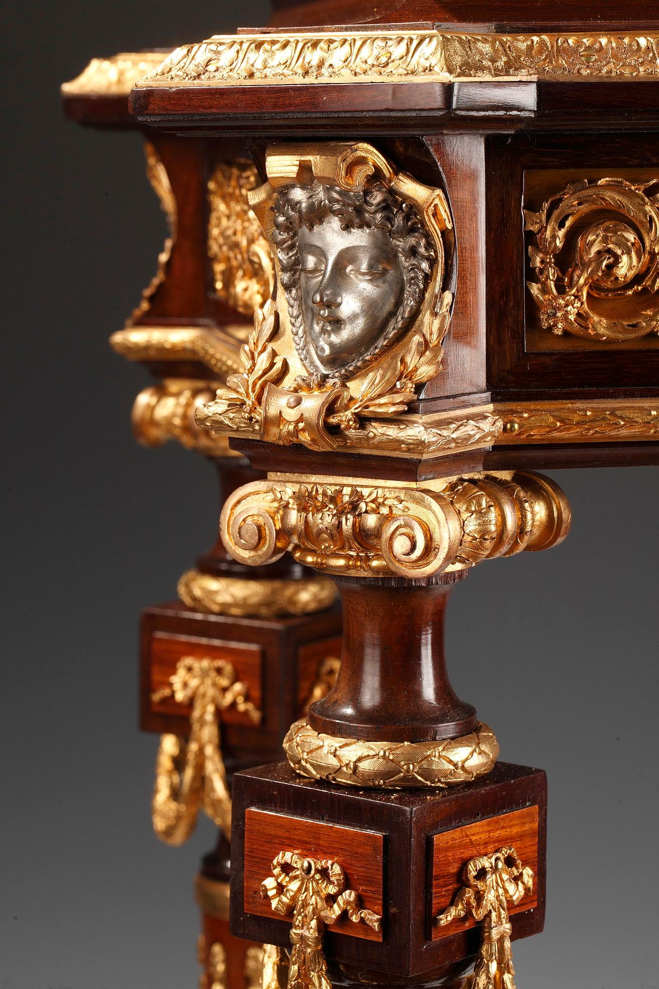 French J-P. Tahan Attributed, Louis XVI Style Veneered Wood Jewel Table