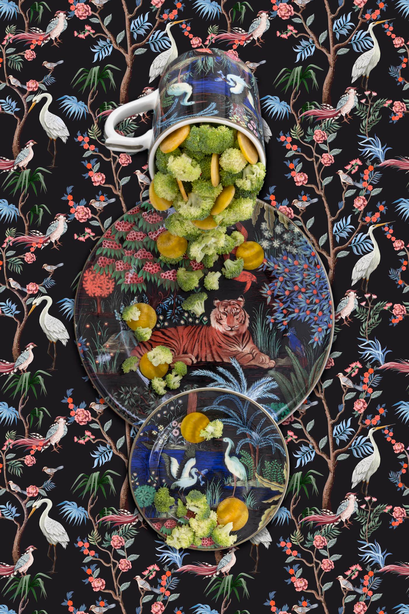 JP Terlizzi Color Photograph – Gien Jardin du Palais mit Broccoli-Tigerperlen in limitierter Auflage, Fotografie 