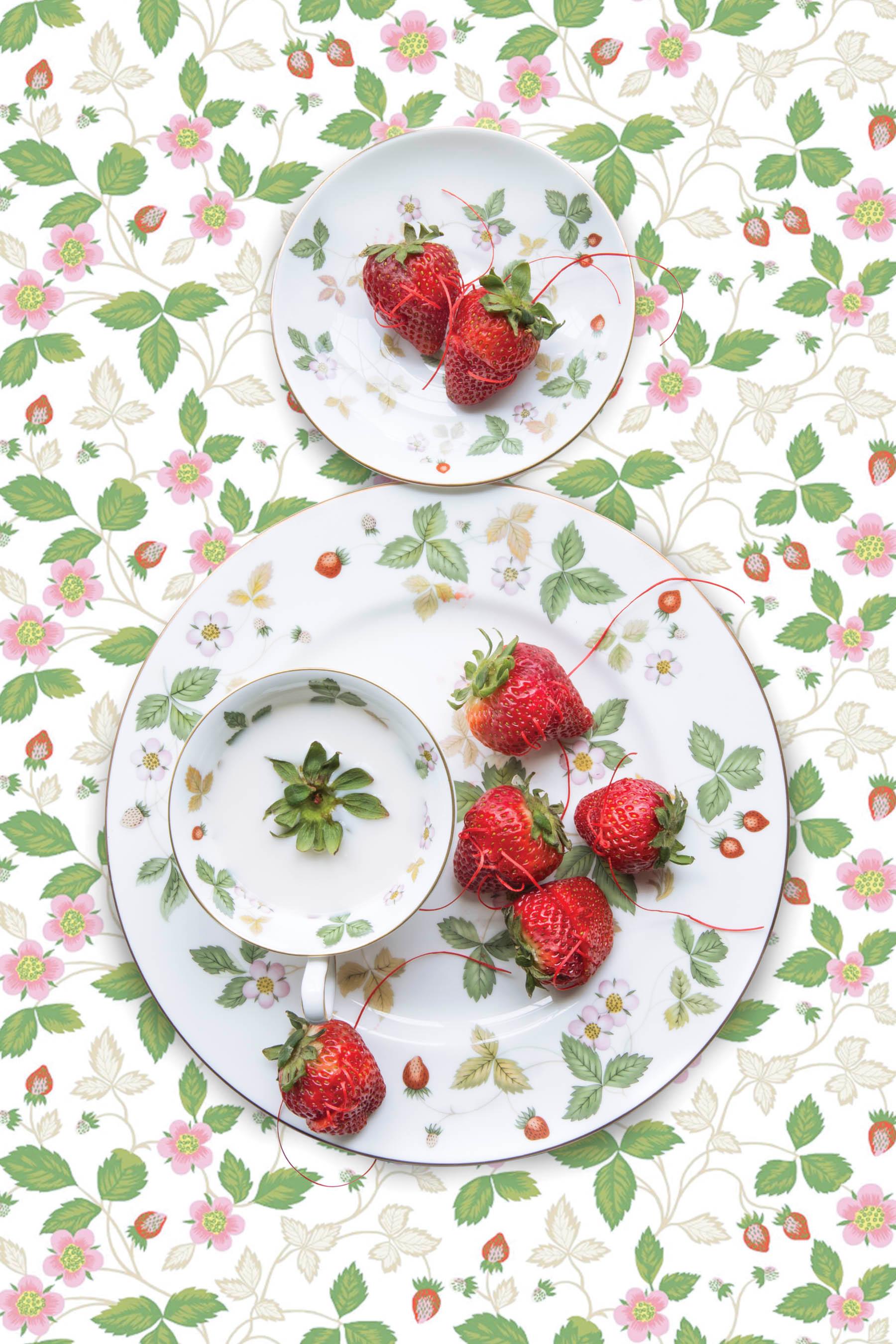 JP Terlizzi Still-Life Photograph - Wedgwood Wild Strawberry with Strawberry