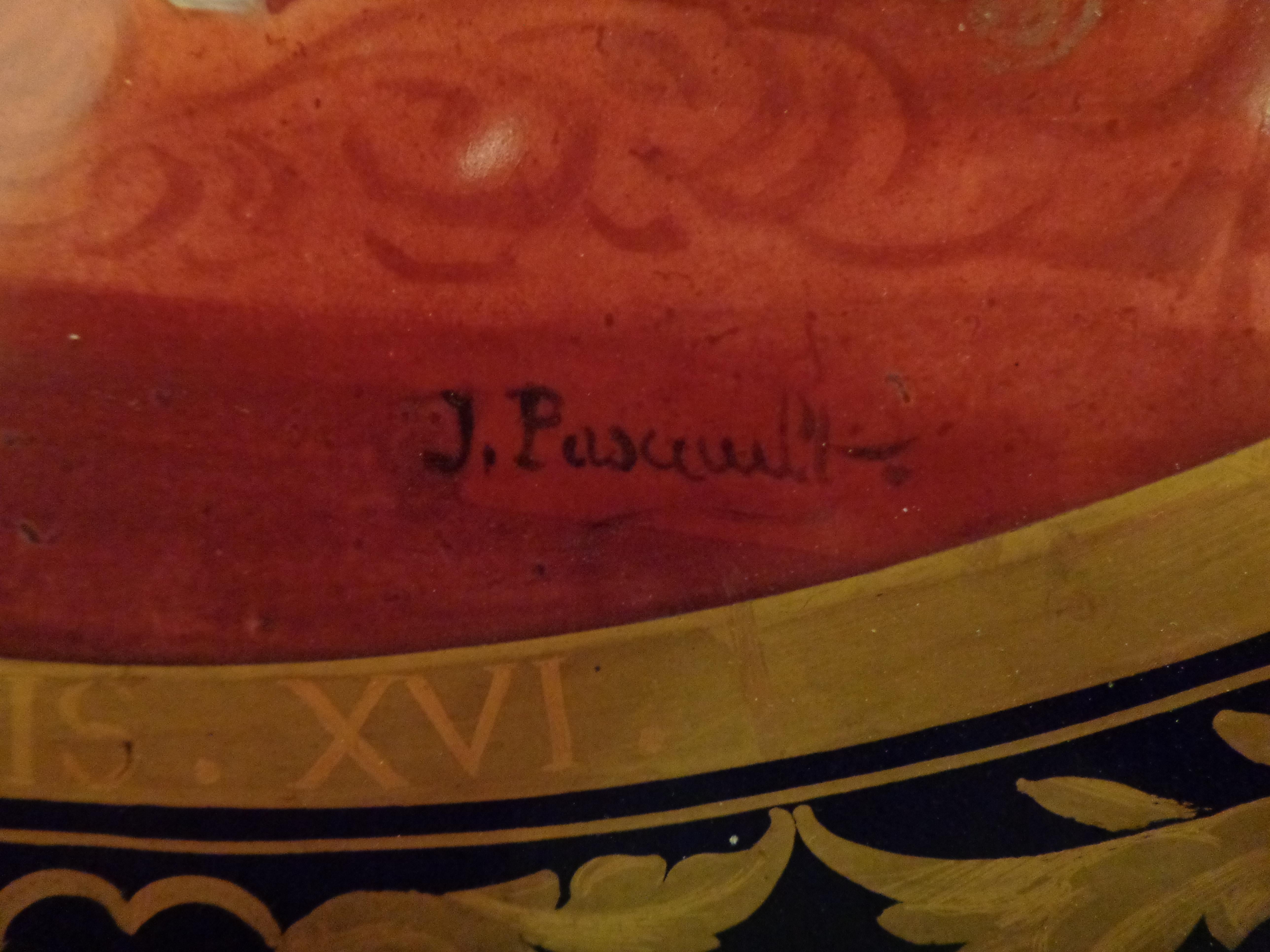 19th Century Gueridon Porcelain Table Signed by J Pascault In Good Condition For Sale In Napoli, IT