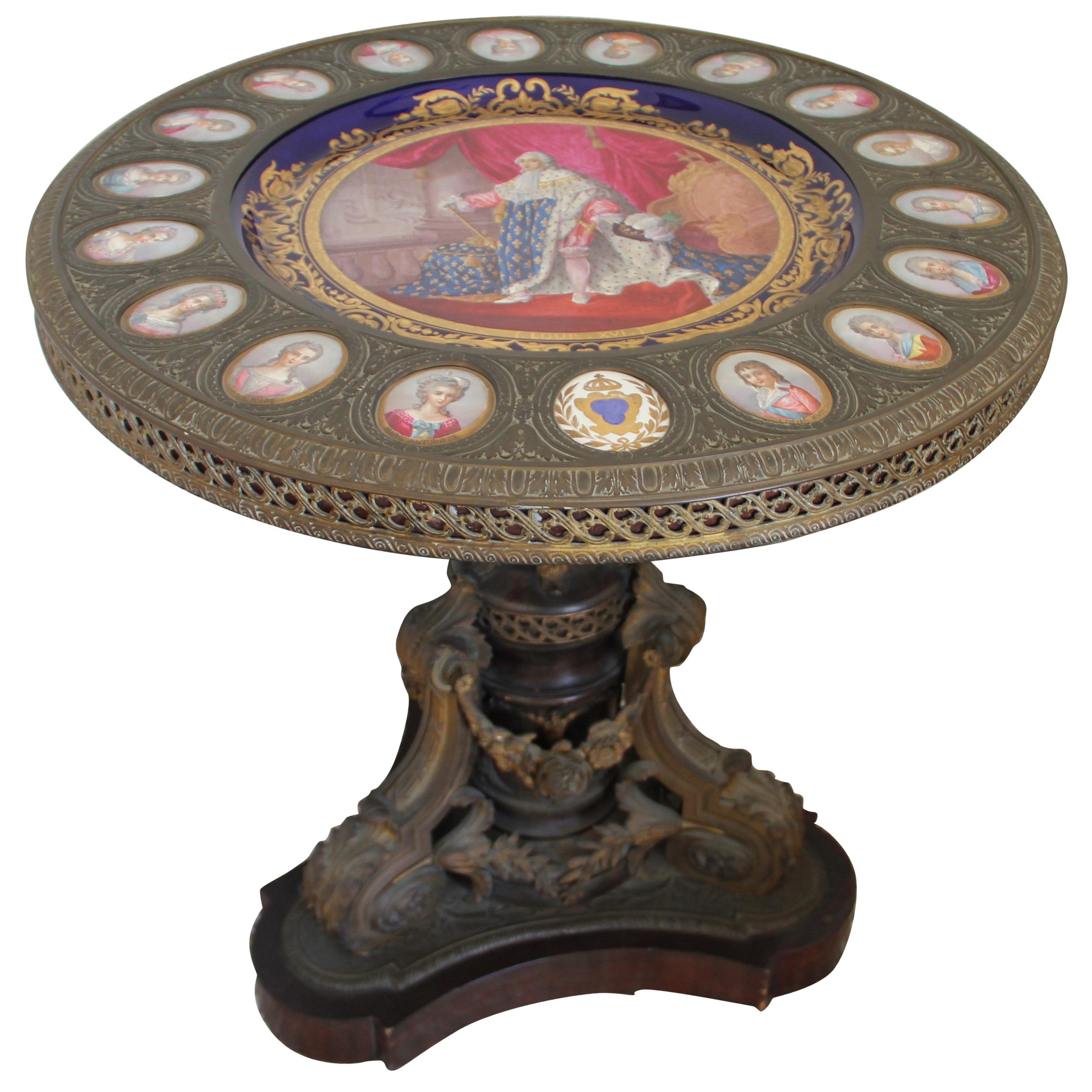 19th Century Gueridon Porcelain Table Signed by J Pascault For Sale