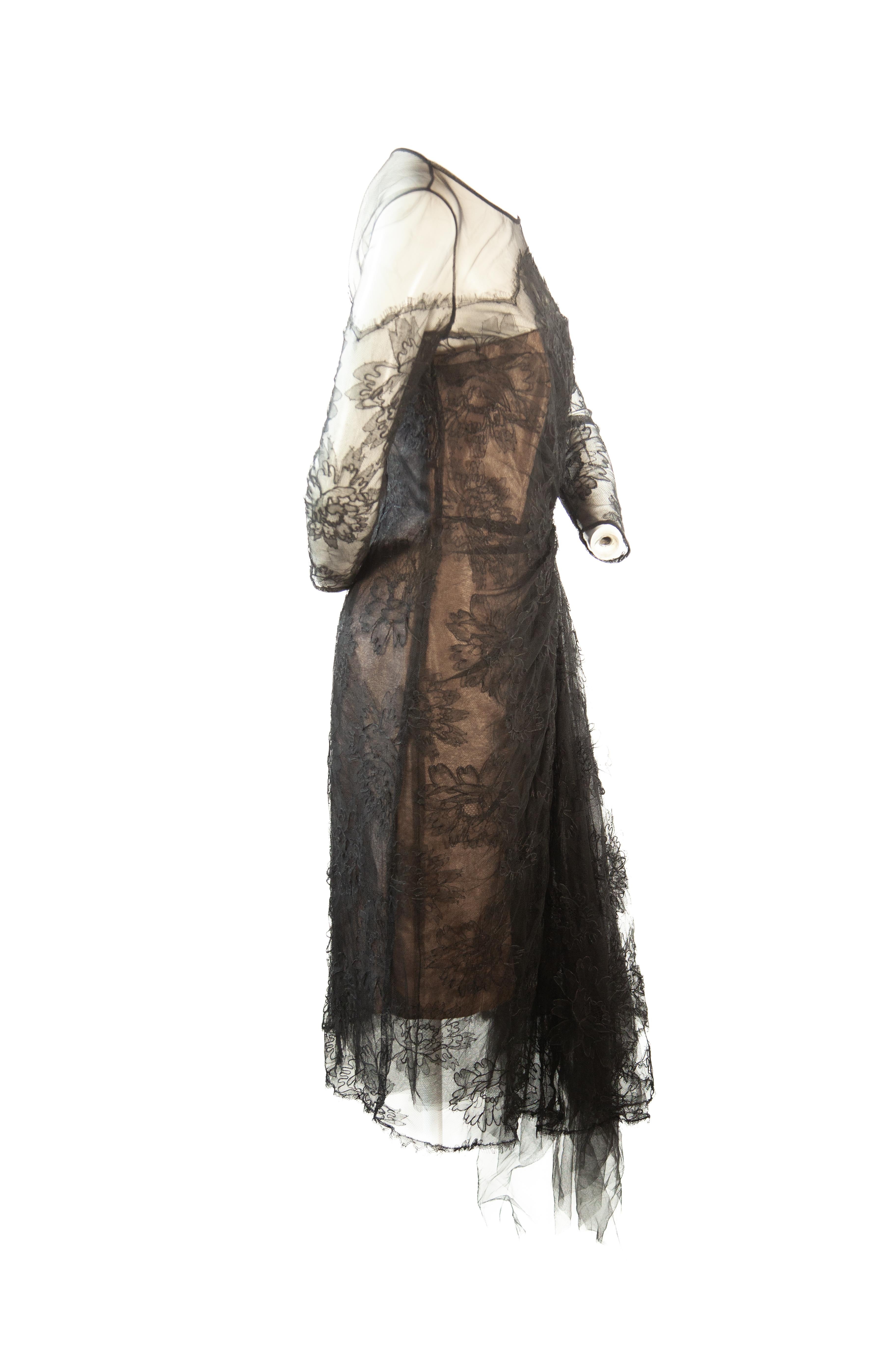 Joaquin Perez Valette black lace dress