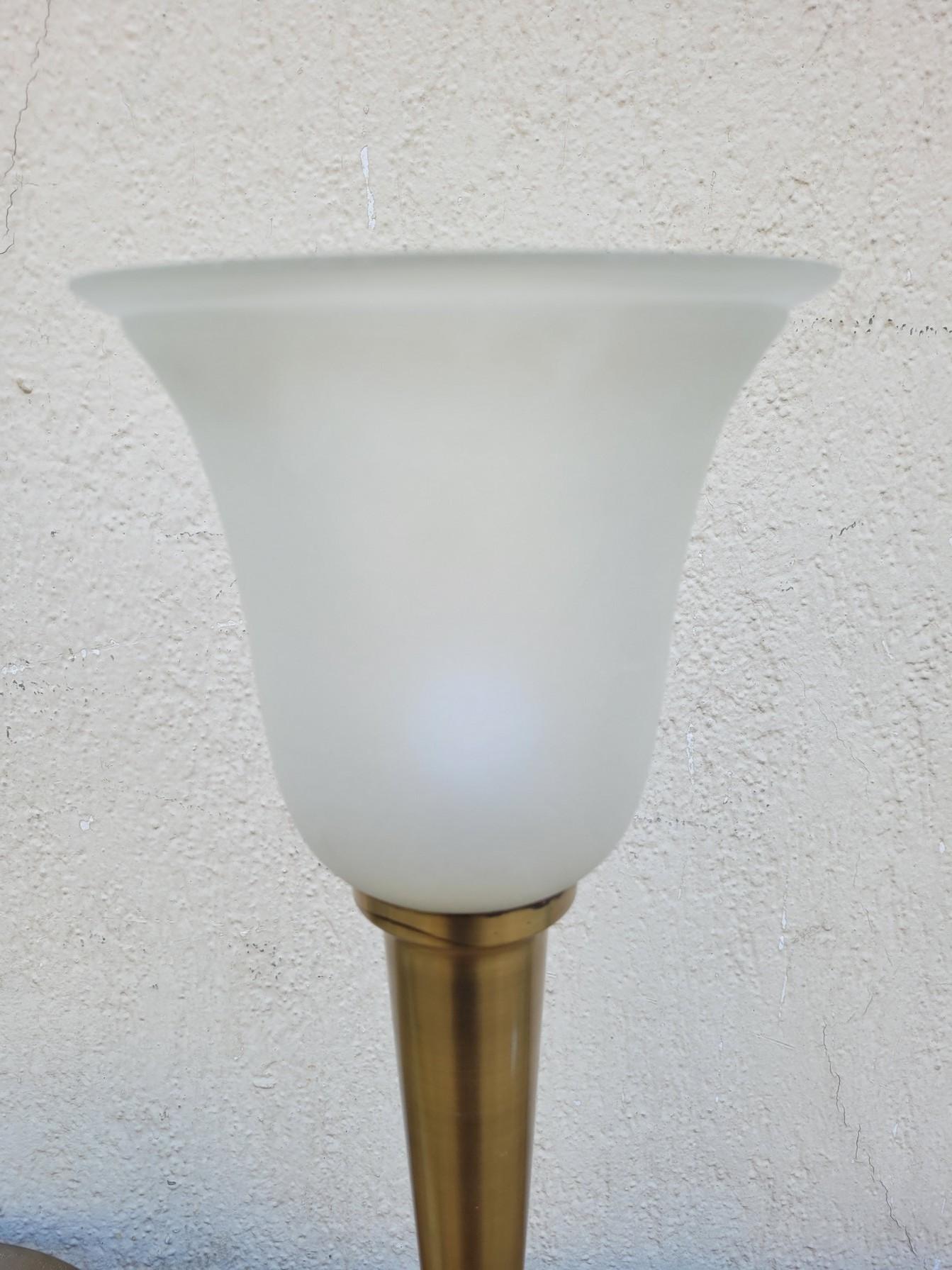 J Perzel, lampe de table en laiton, 20e siècle en vente 3
