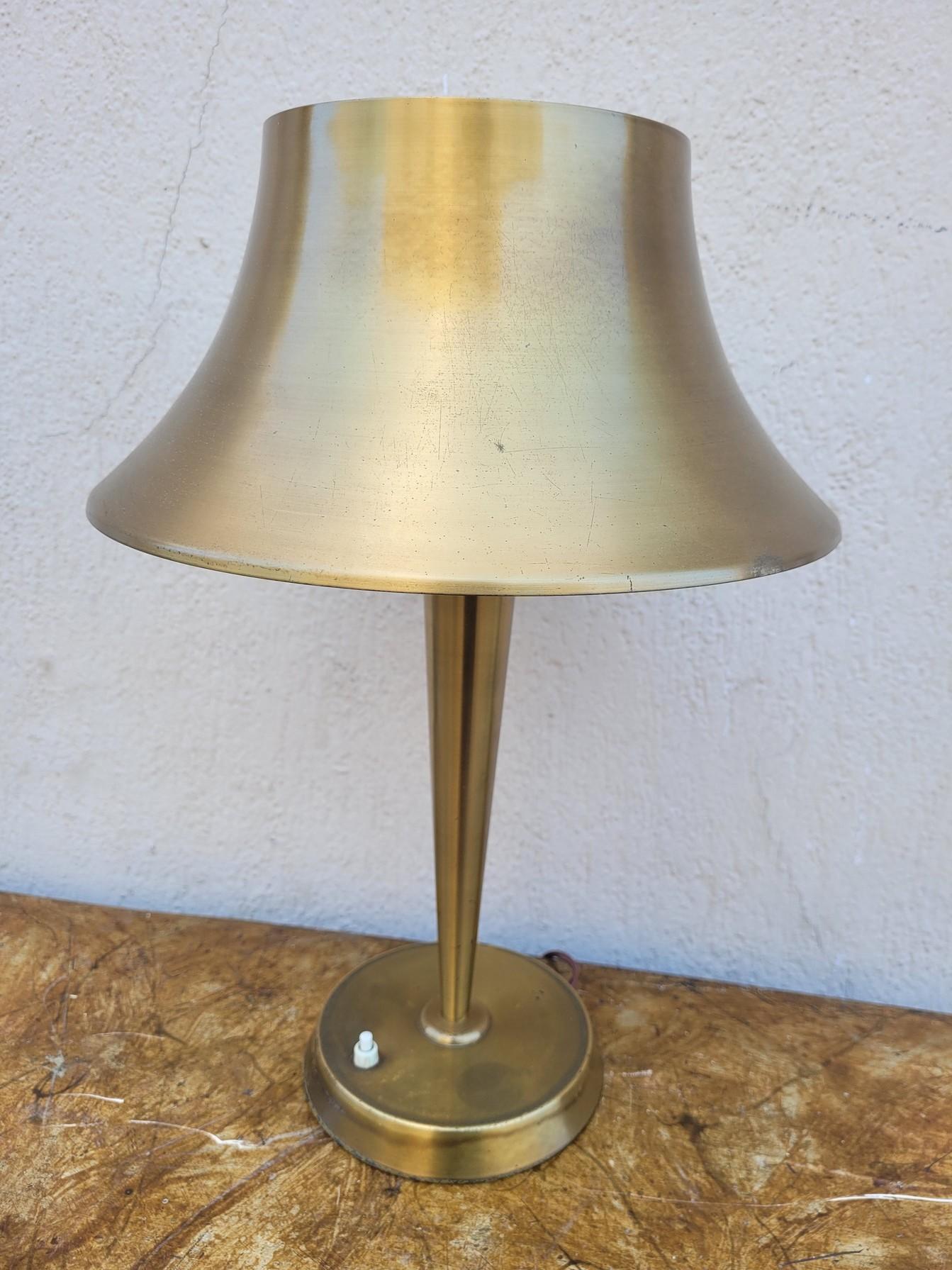 French J Perzel, Brass Table Lamp, 20th Century For Sale