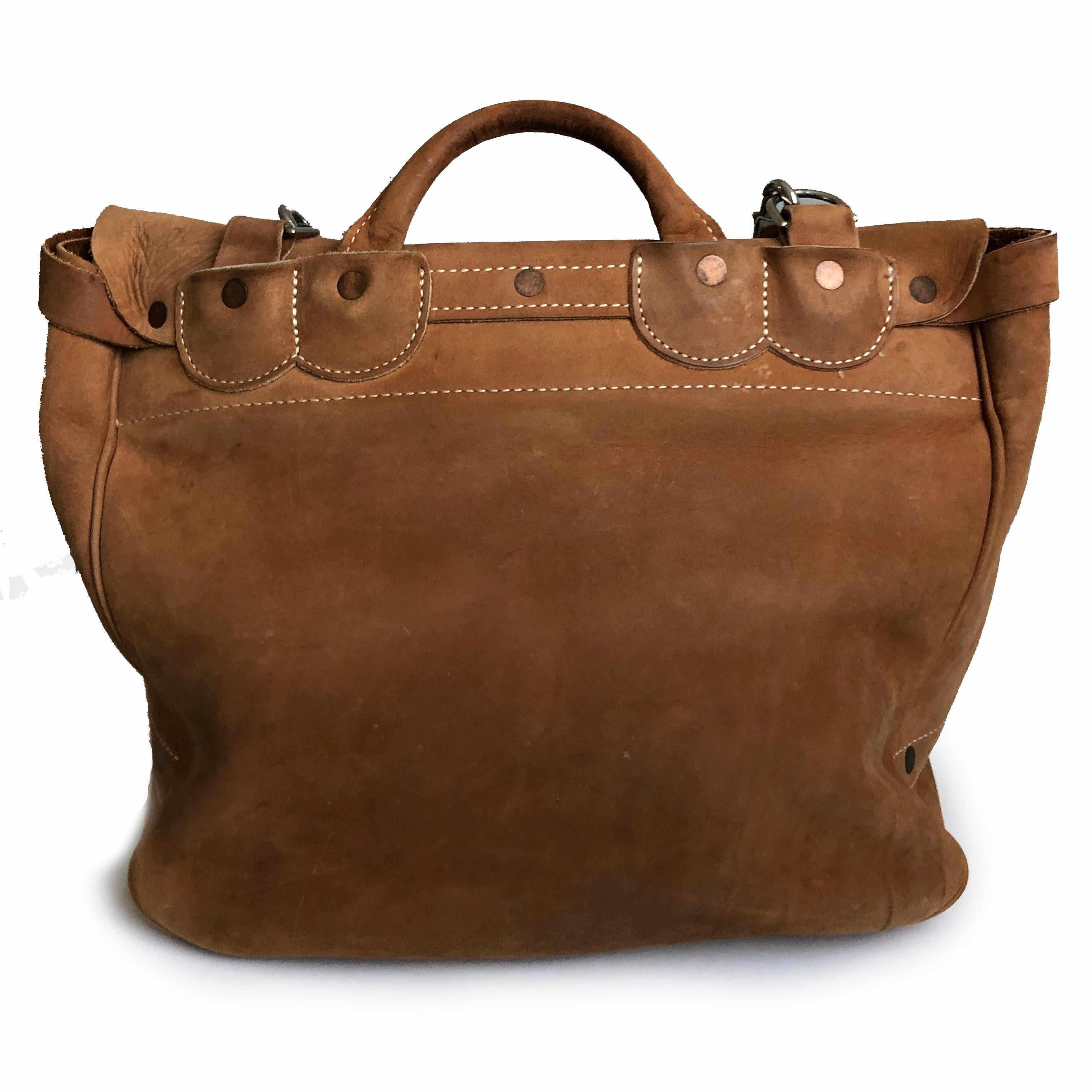 Brown J. Peterman Co Leather Mailbag Postman's Bag XL Messenger 