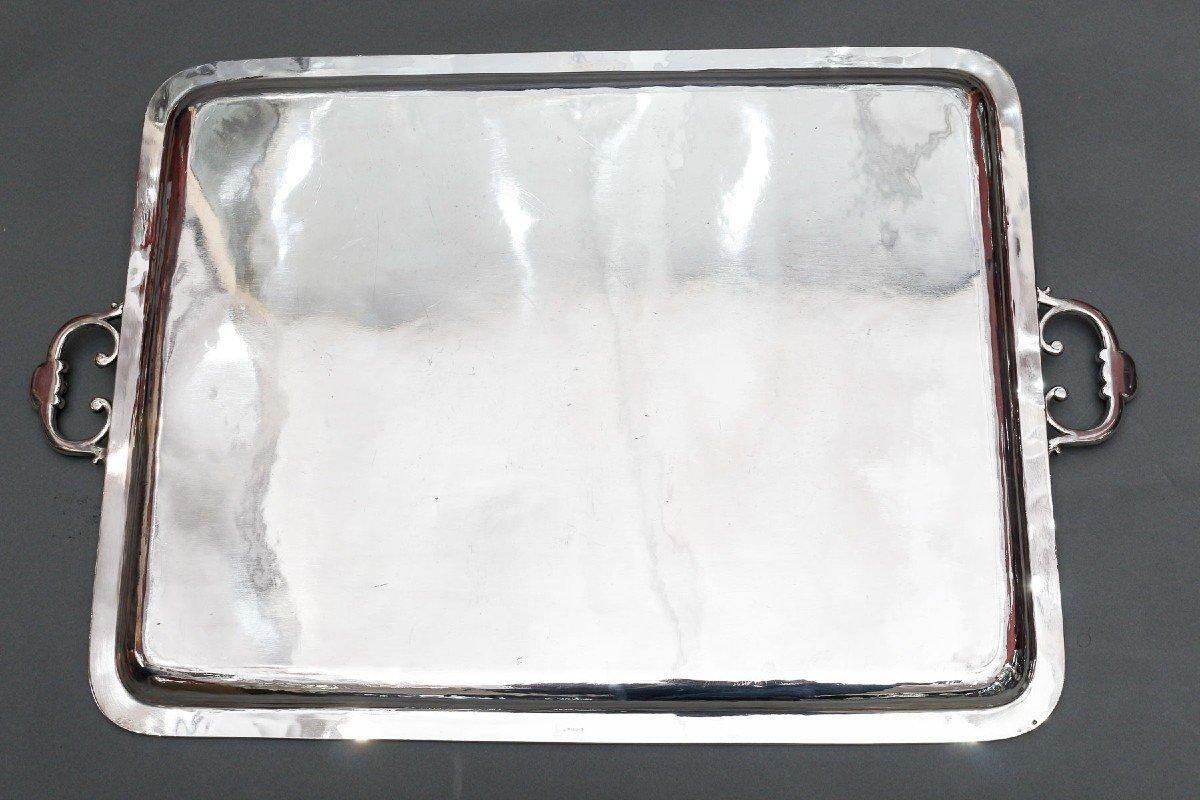 J. Piault - großes Serviertablett aus massivem Silber aus dem 19. im Angebot 4