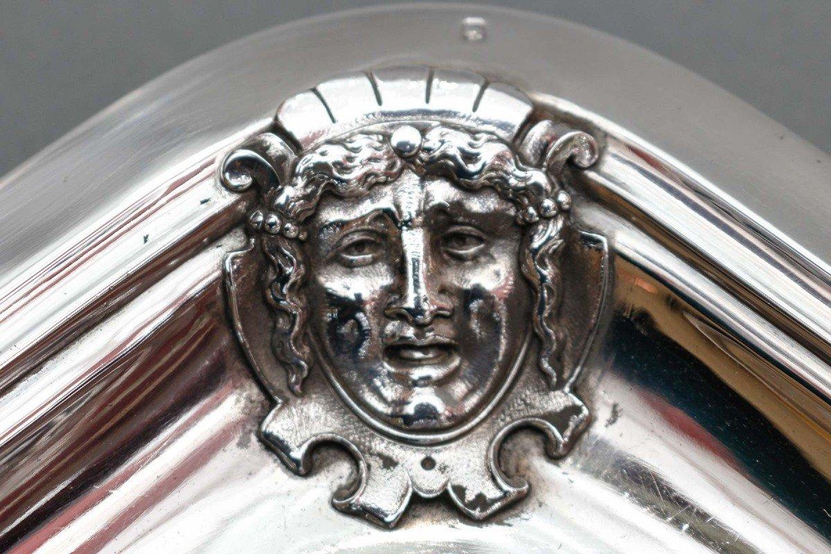 J. Piault - großes Serviertablett aus massivem Silber aus dem 19. (19. Jahrhundert) im Angebot