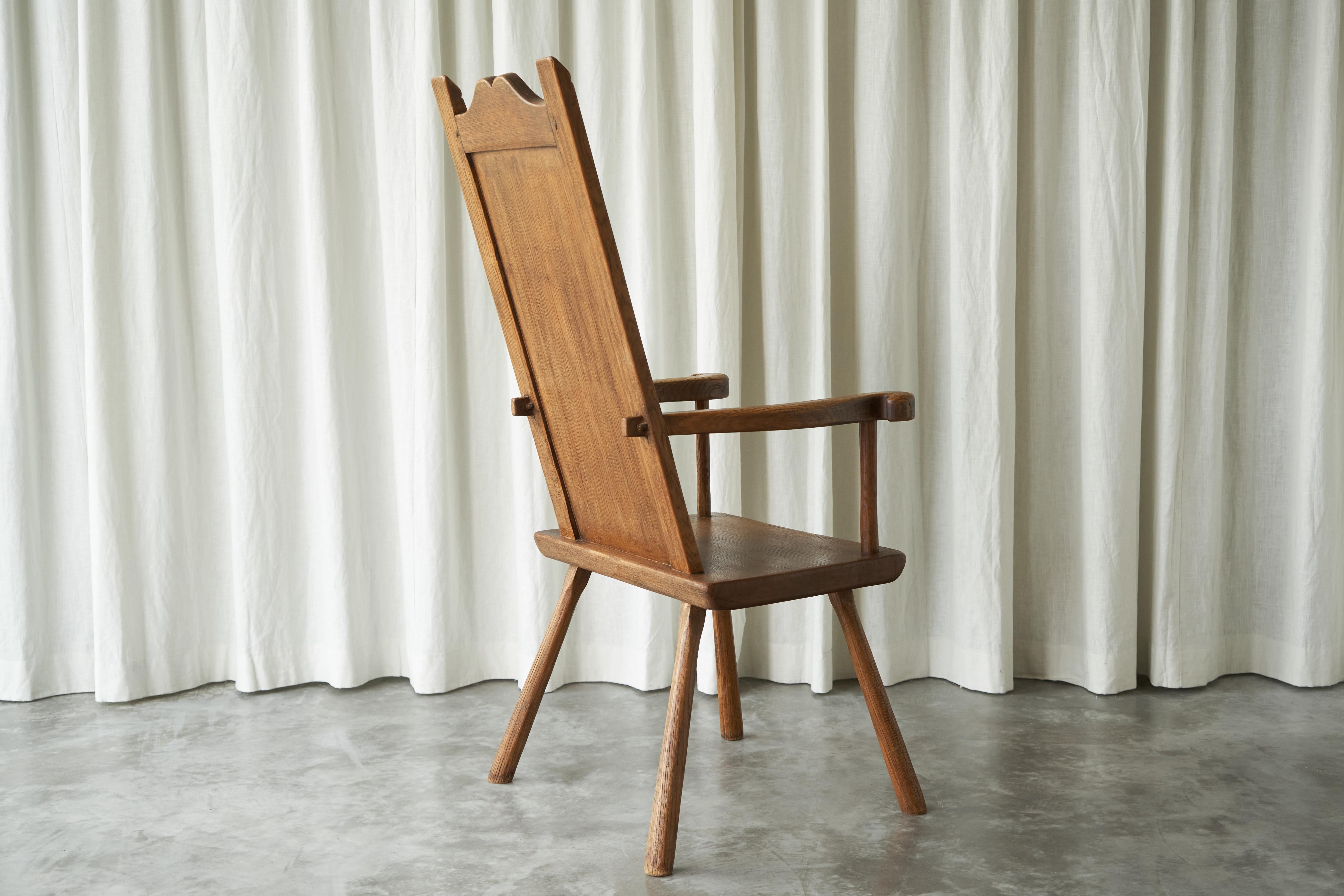J. R. Hoogezand Sillón tradicional vernáculo de roble Países Bajos Años 30 Holandés en venta