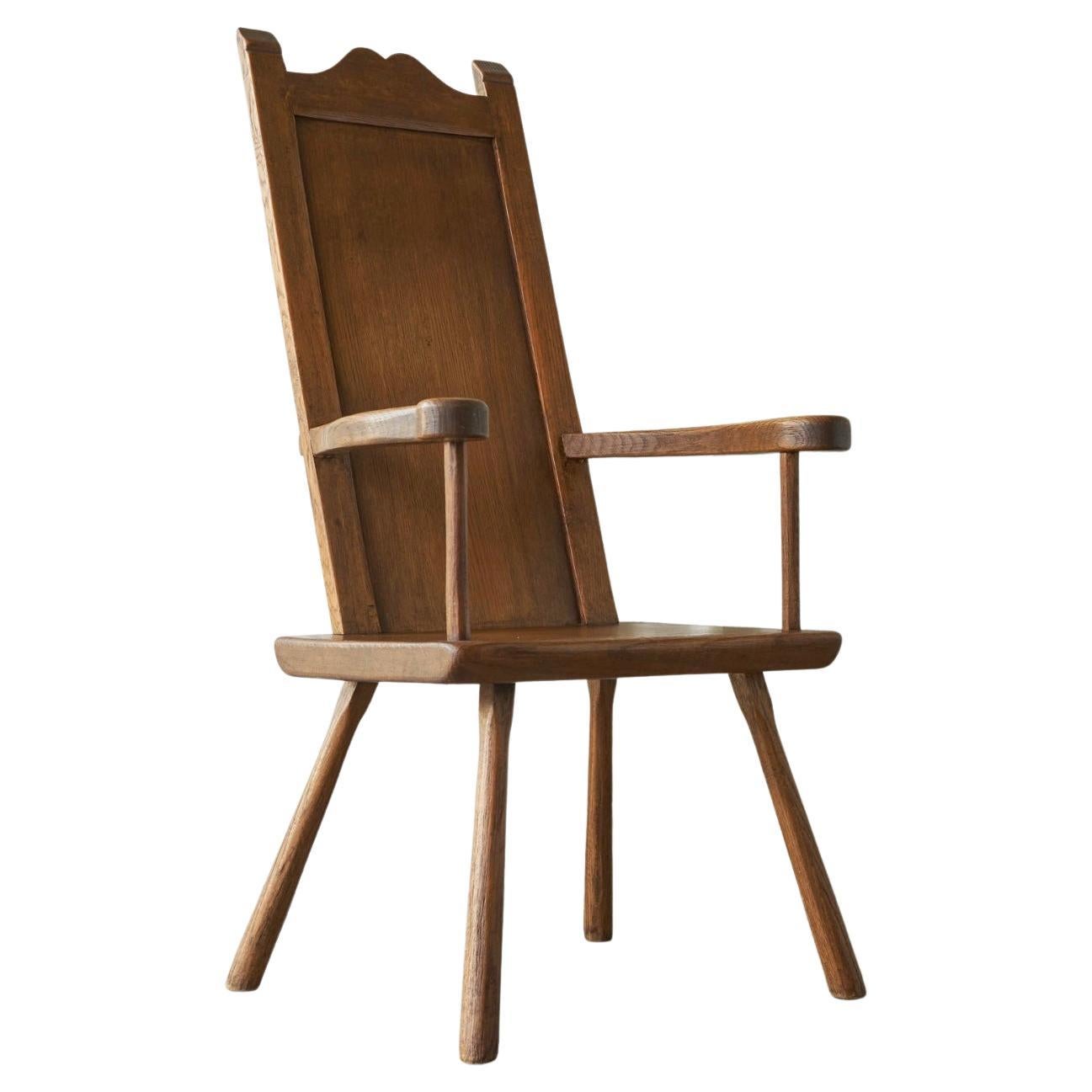 J. R. Hoogezand Sillón tradicional vernáculo de roble Países Bajos Años 30 en venta