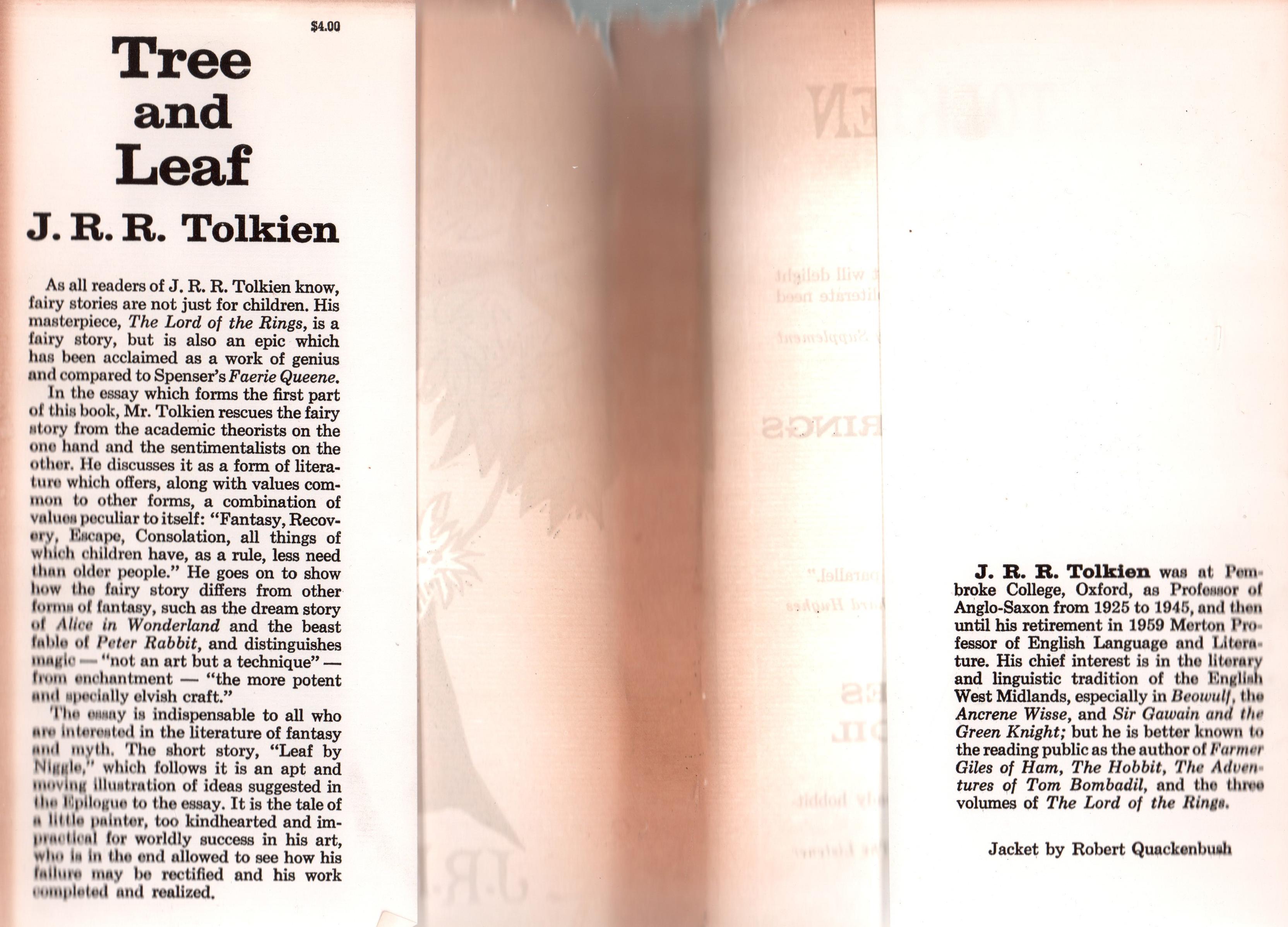 Paper J. R. R. Tolkien's Tree and Leaf, 1965 For Sale