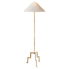 J. Randall Powers for Visual Comfort - Gilded Iron Tripod Floor Lamp with Shade