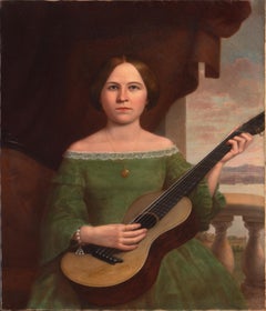 'Young Lady Playing a Guitar', St. Louis Socialite, Early Cincinnati Photography