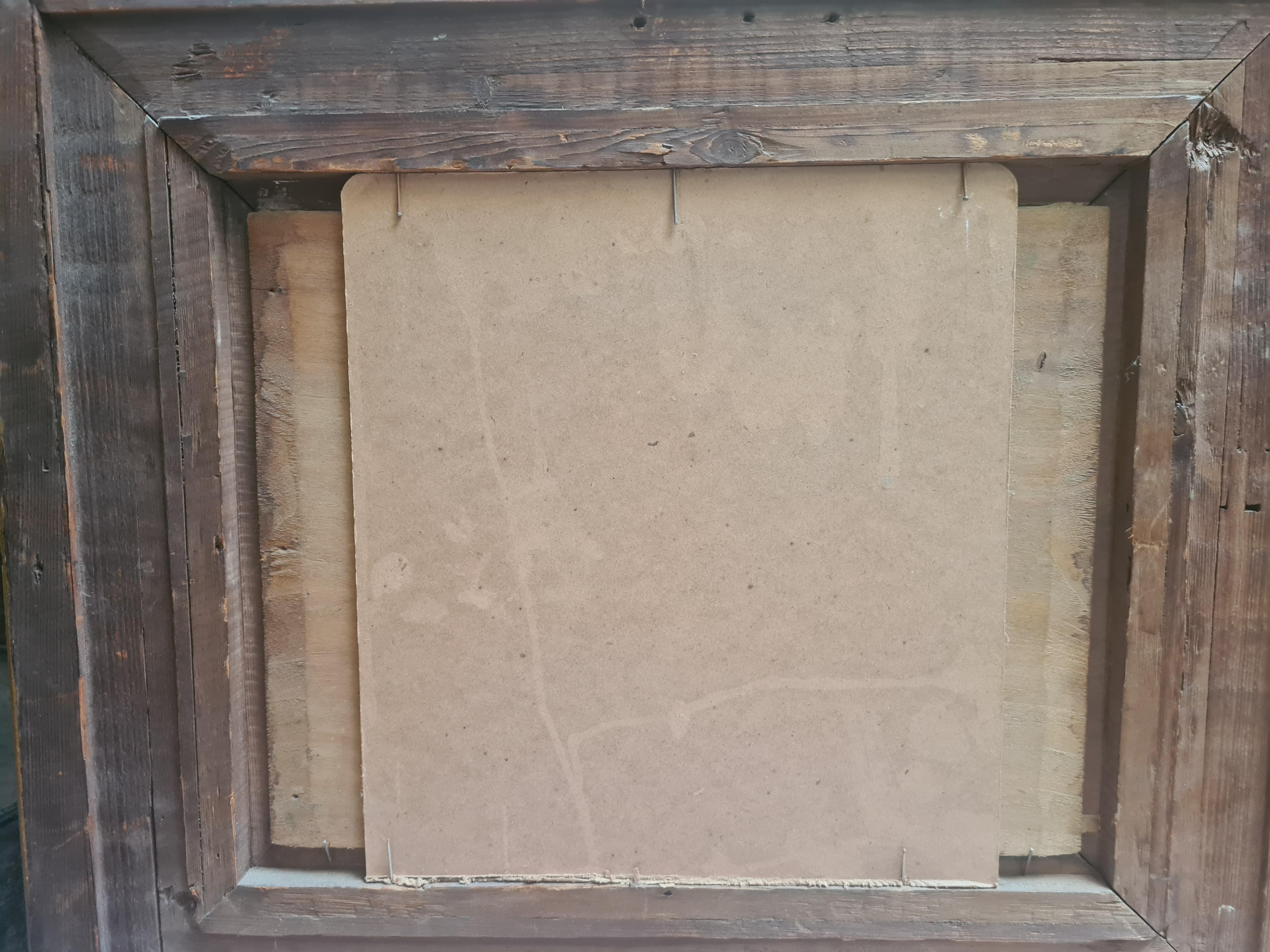 Paesaggio della Scuola di Barbizon, I pioppi. Olio su pannello di Wood. 7