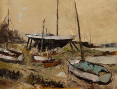 J. Richards - Framed Contemporary Oil, Low Tide