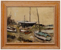 J. Richards - Framed Contemporary Oil, Low Tide