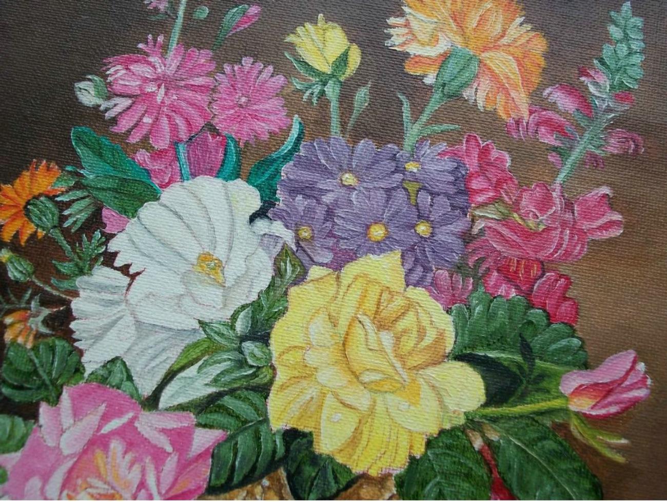 J. RILEY - Pintura de Arte Popular Naturaleza Muerta - Enmarcado - Canadá - Finales Siglo XX Arte popular en venta