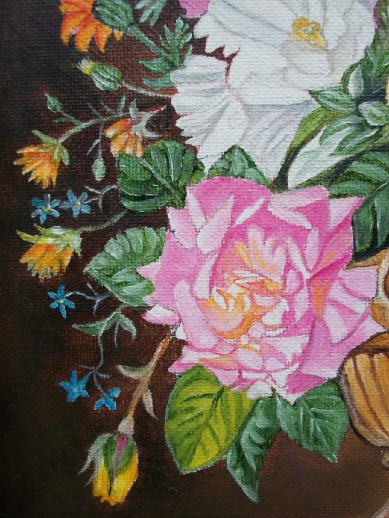 J. RILEY - Pintura de Arte Popular Naturaleza Muerta - Enmarcado - Canadá - Finales Siglo XX Canadiense en venta