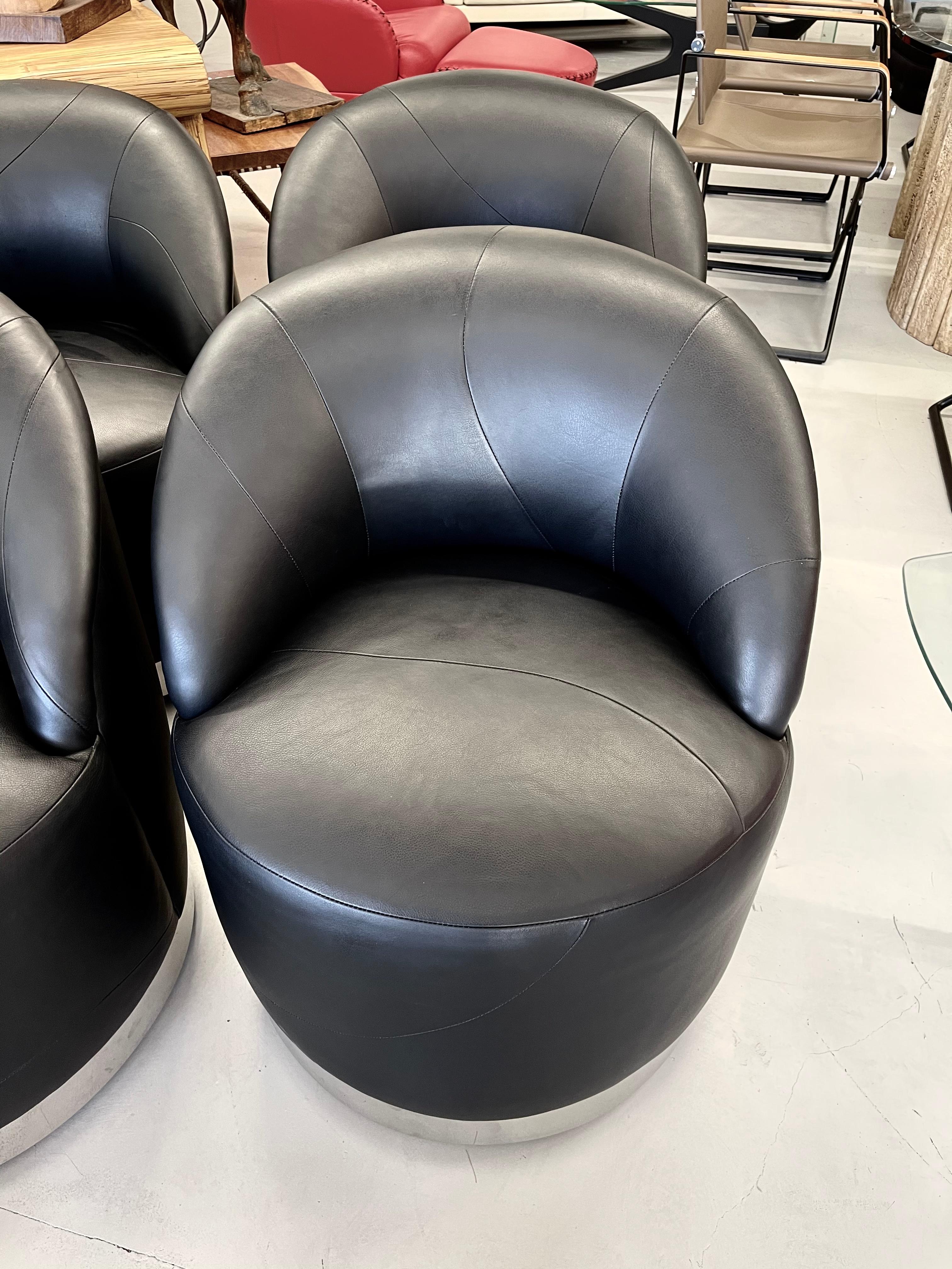 Hand-Crafted J Robert Scott Barrel Swivel Chairs For Sale