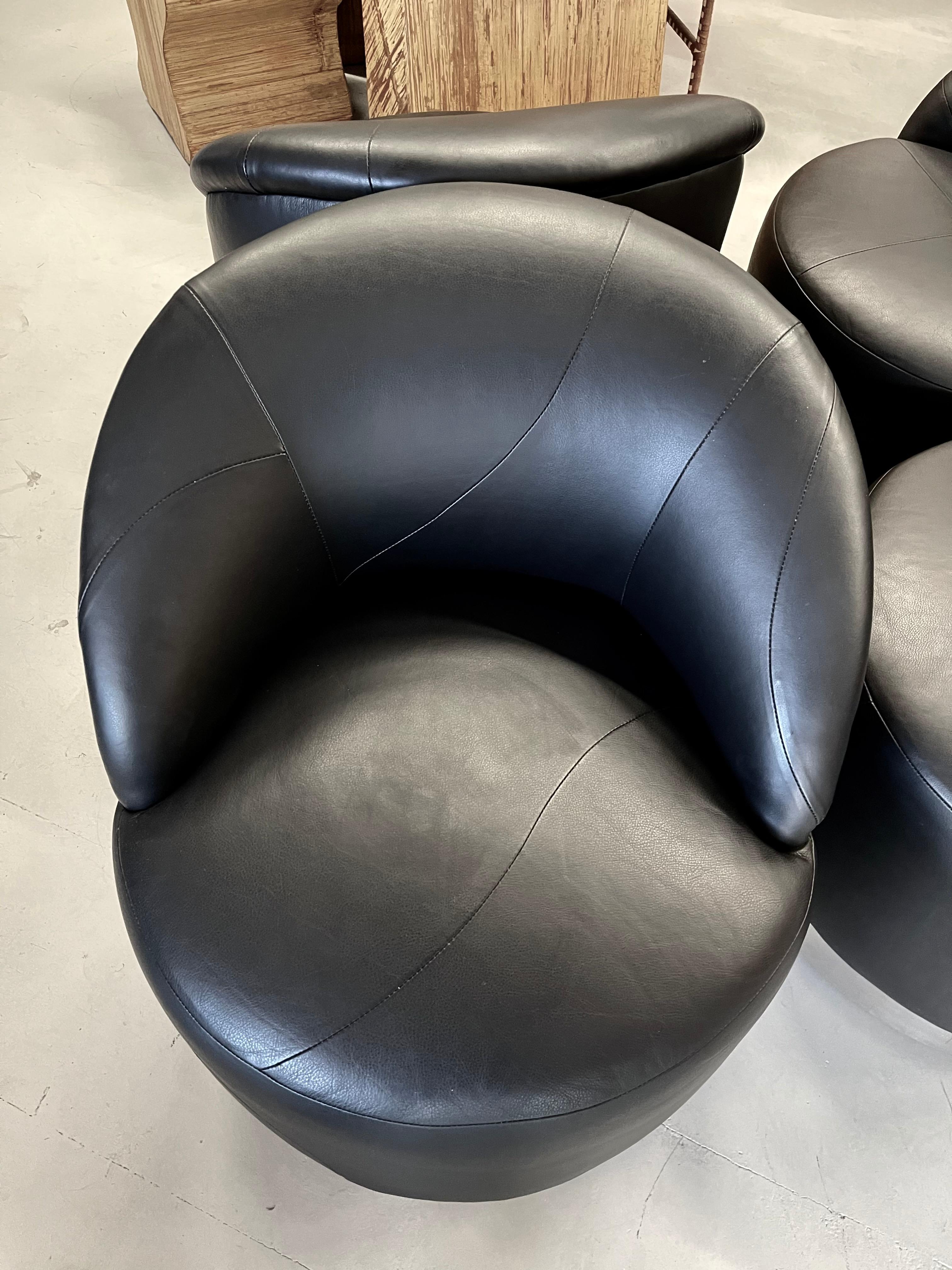 J Robert Scott Barrel Swivel Chairs In Good Condition For Sale In Palm Springs, CA
