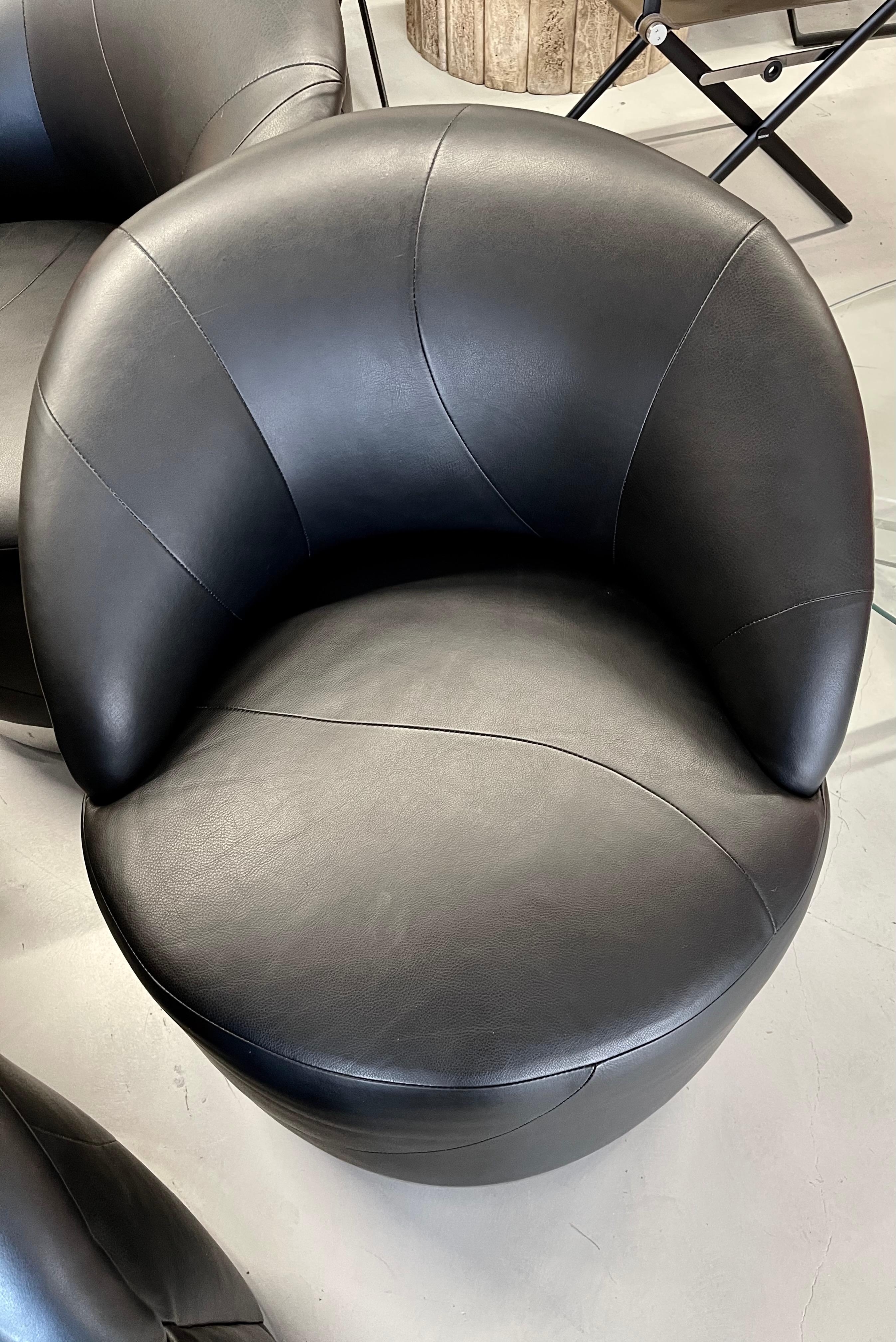 Contemporary J Robert Scott Barrel Swivel Chairs For Sale