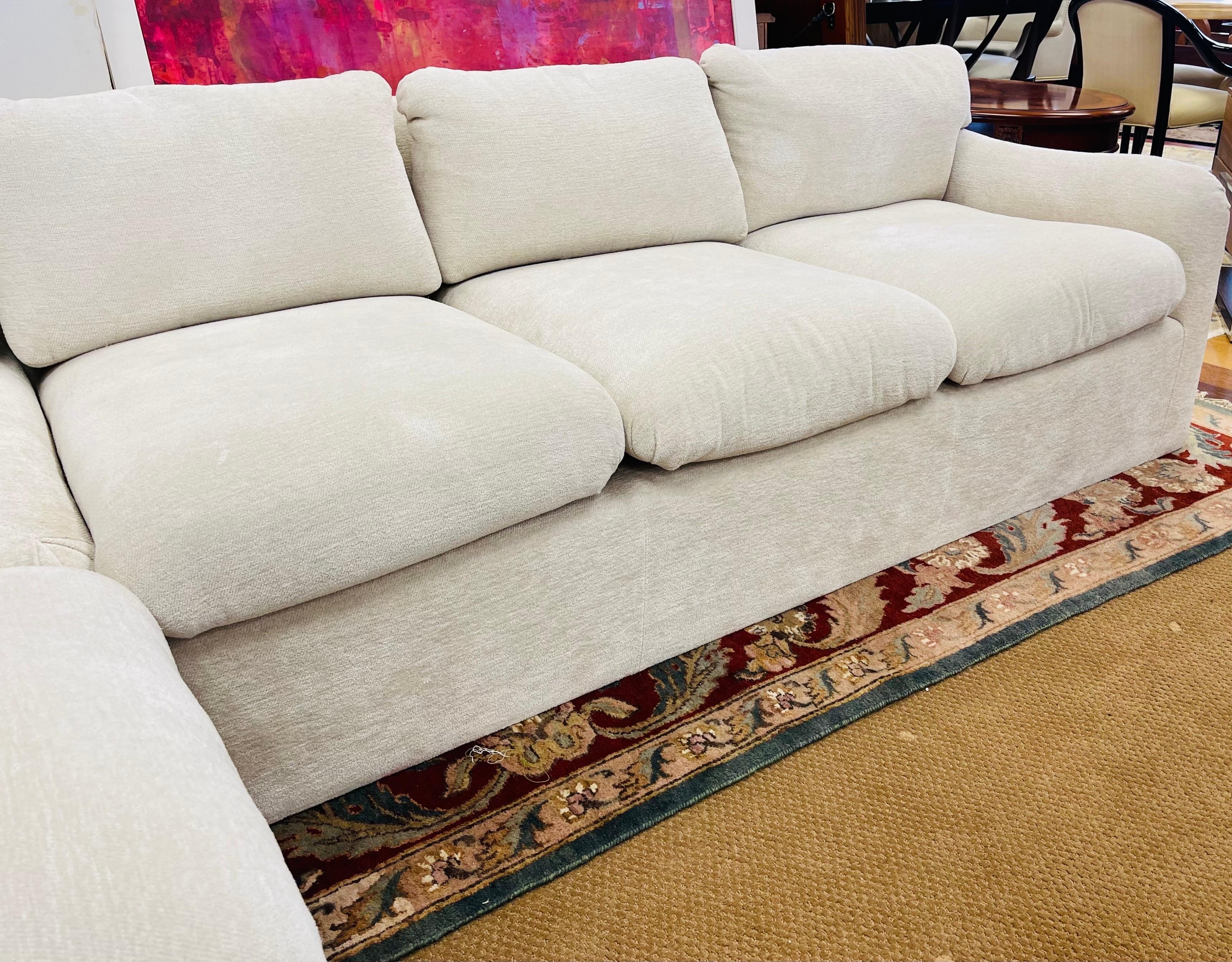 J. Robert Scott Designer Sectional Sofa 3-Piece in L-Shape with Chenille Fabric 3