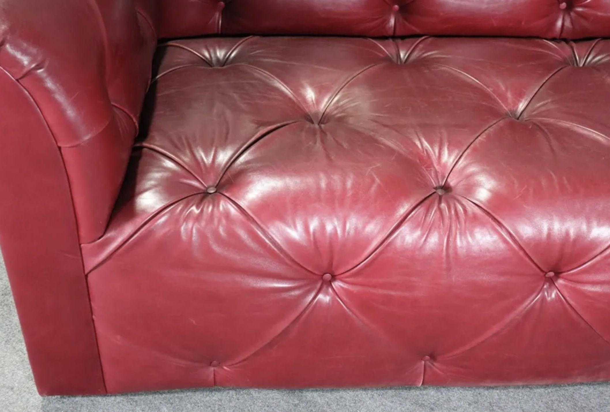 Leather J. Robert Scott 'Eve' Chesterfield Sofa For Sale
