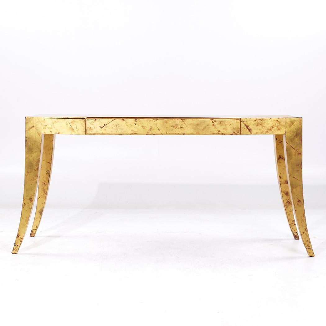 J. Robert Scott Gold Leaf Console Table

This console table measures: 70.25 wide x 19.75 deep x 32.25 inches high


We take our photos in a controlled lighting studio to show as much detail as possible. We do not Photoshop out blemishes.

CONDITION: