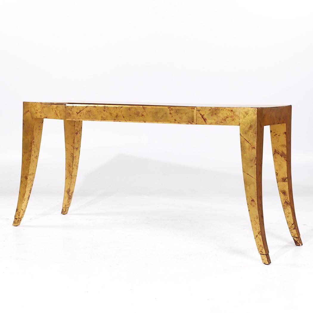 Modern J. Robert Scott Gold Leaf Console Table For Sale