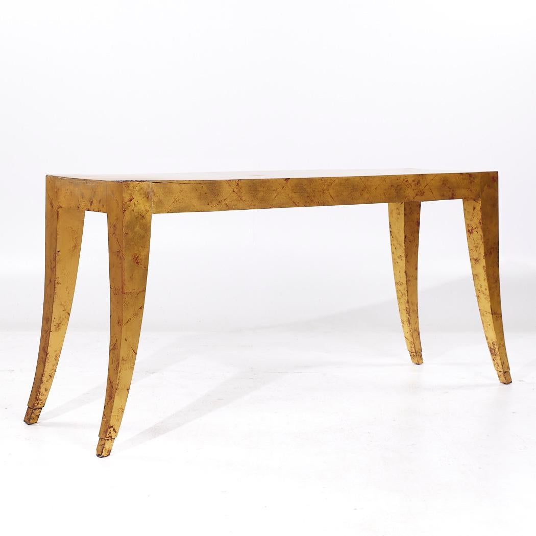 Contemporary J. Robert Scott Gold Leaf Console Table For Sale