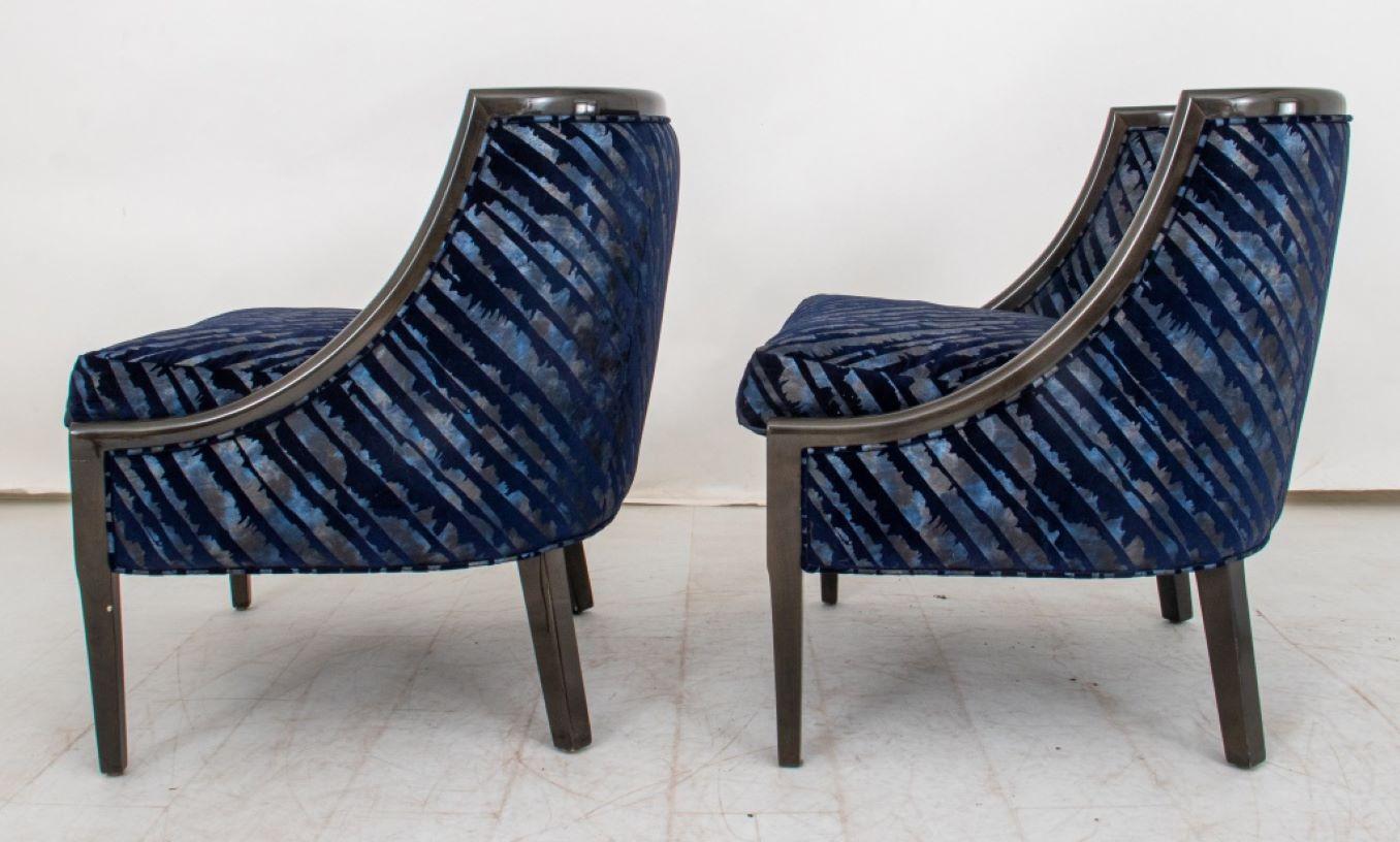 Mid-Century Modern J. Robert Scott Lacquered Tub Chairs, Pair For Sale