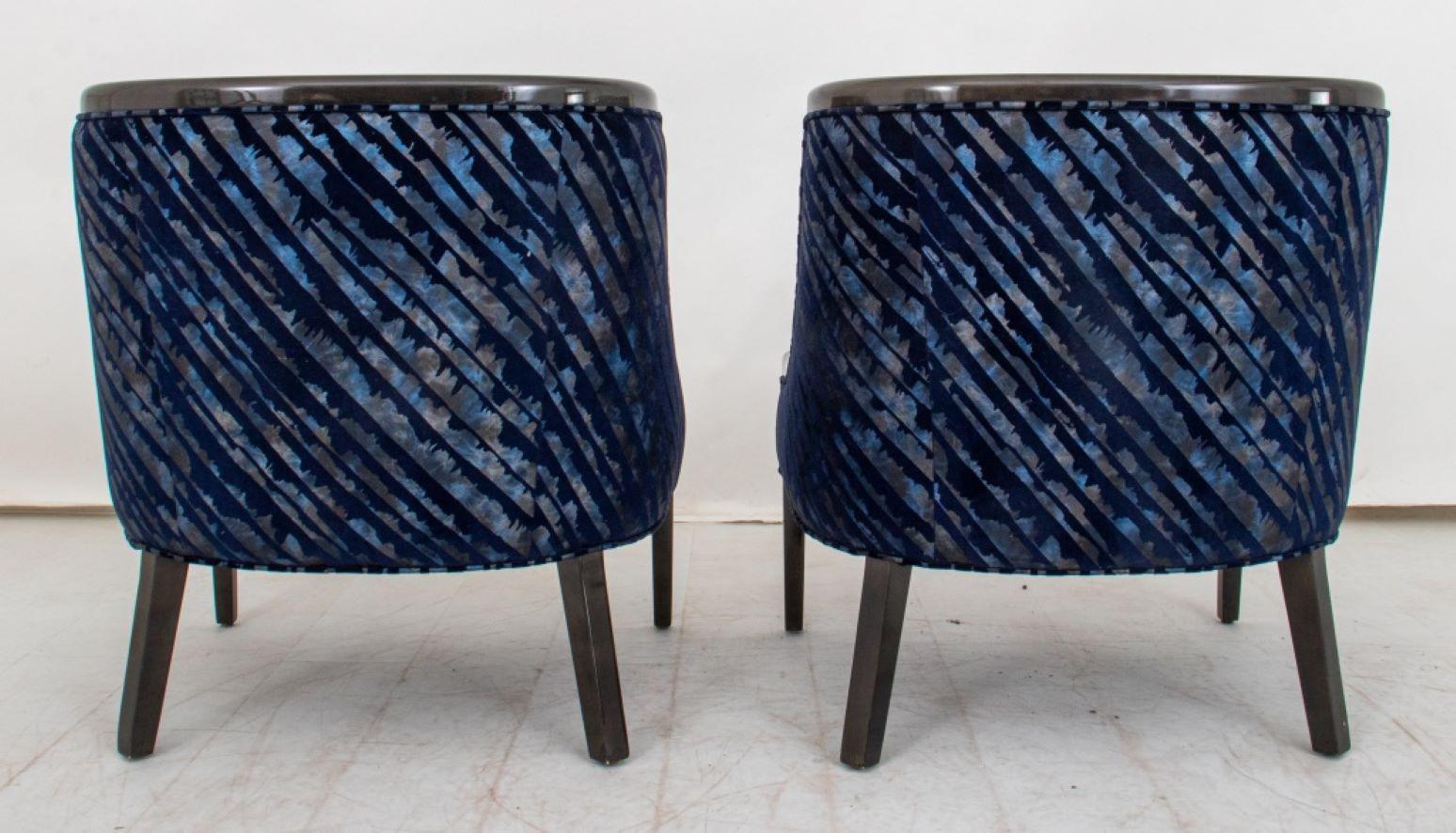 J. Robert Scott Lacquered Tub Chairs, Pair In Good Condition For Sale In New York, NY