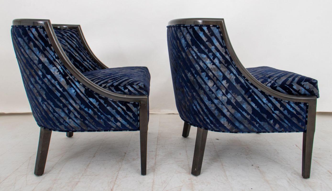 20th Century J. Robert Scott Lacquered Tub Chairs, Pair For Sale