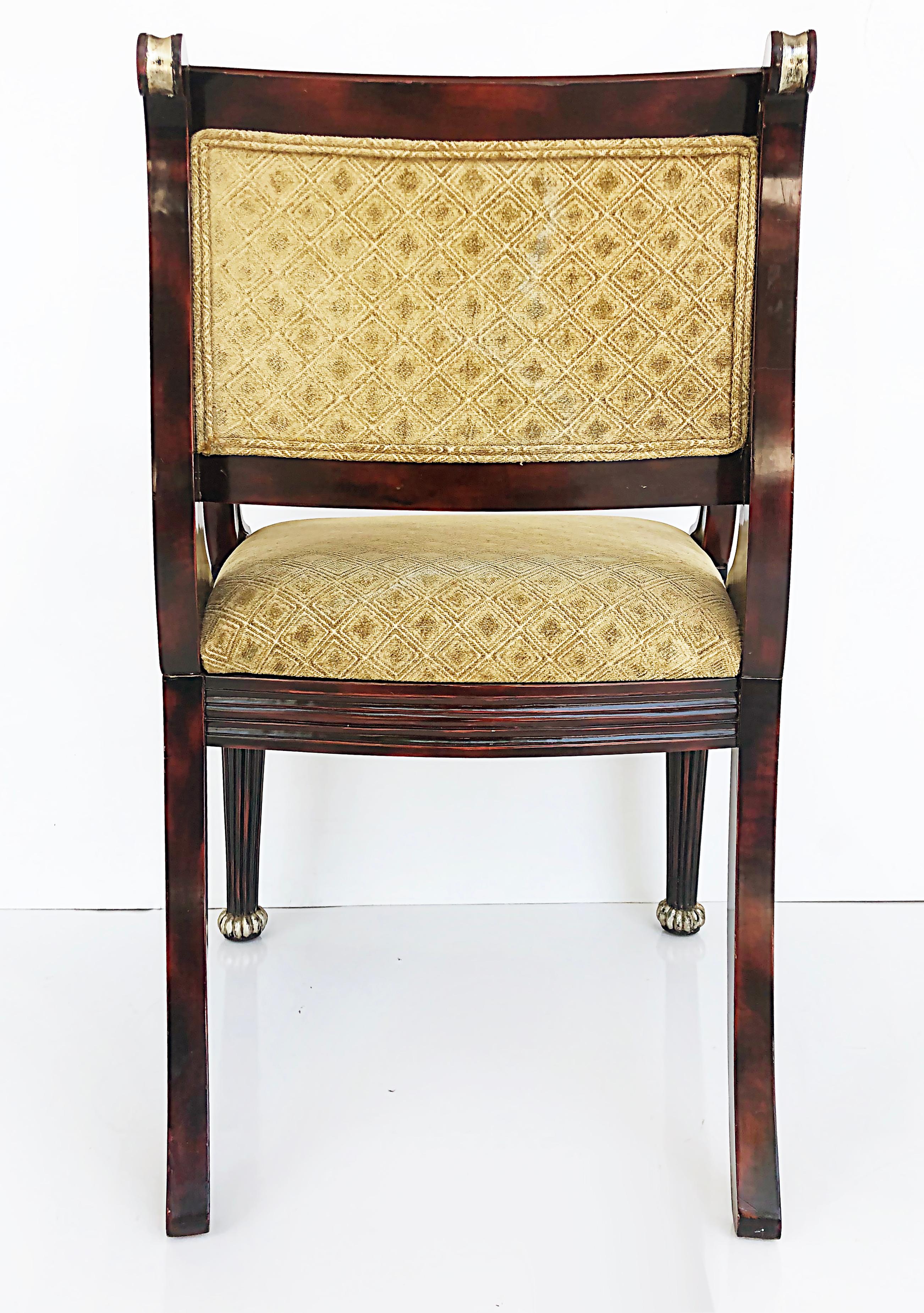  J. Robert Scott Mahogany and Silver Leaf Arm Chairs, Pair 1