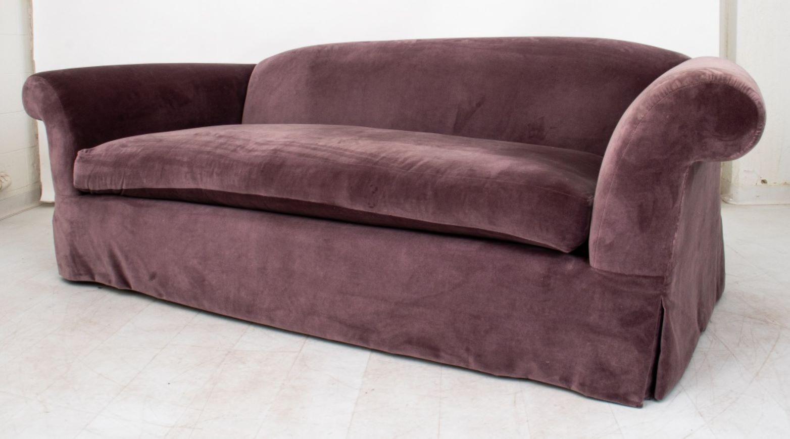 J. Robert Scott Modern Mauve Velvet Josephine Sofa In Good Condition For Sale In New York, NY