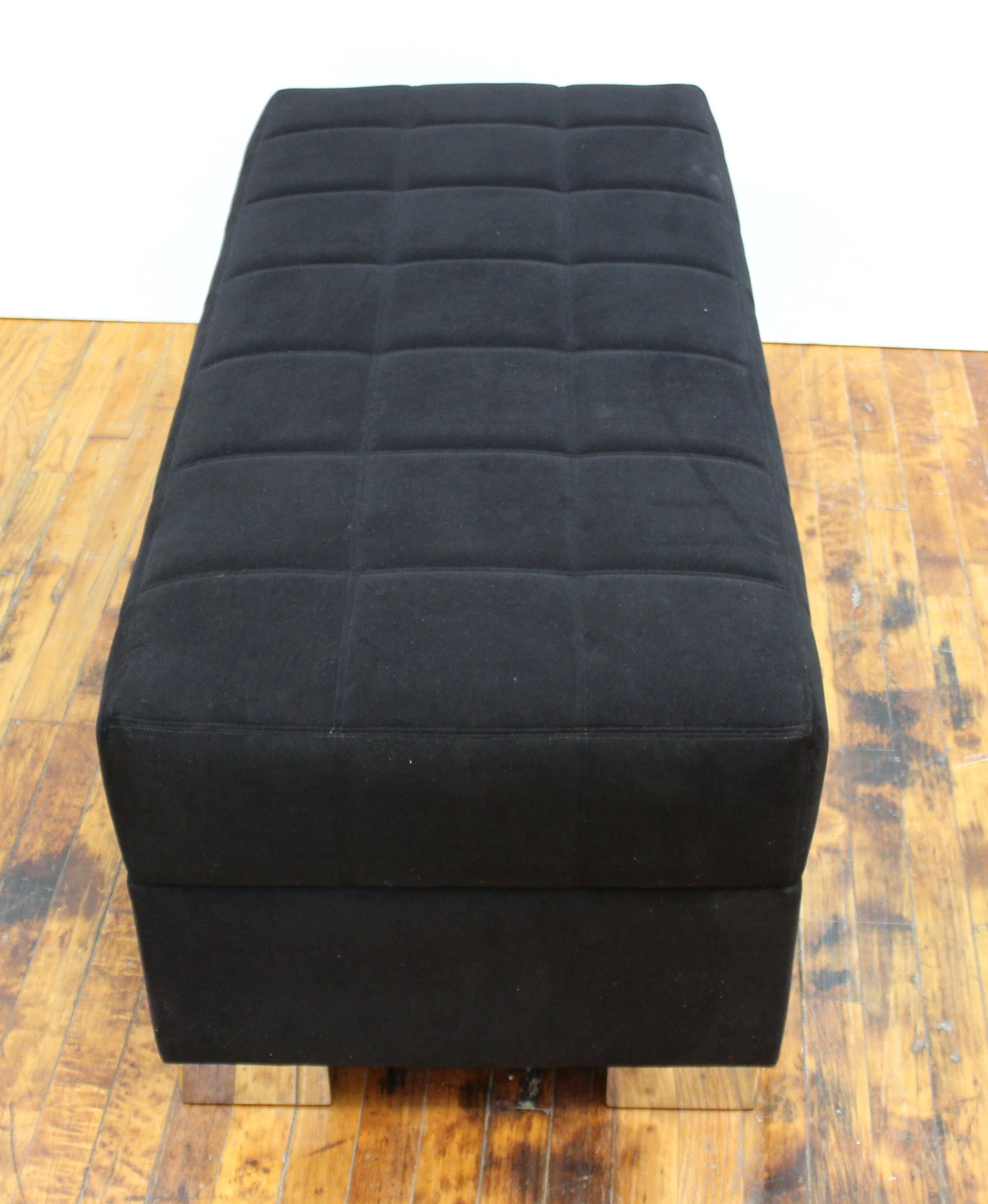 20th Century J. Robert Scott Modern Upholstered Bench or Ottoman with Chrome Legs